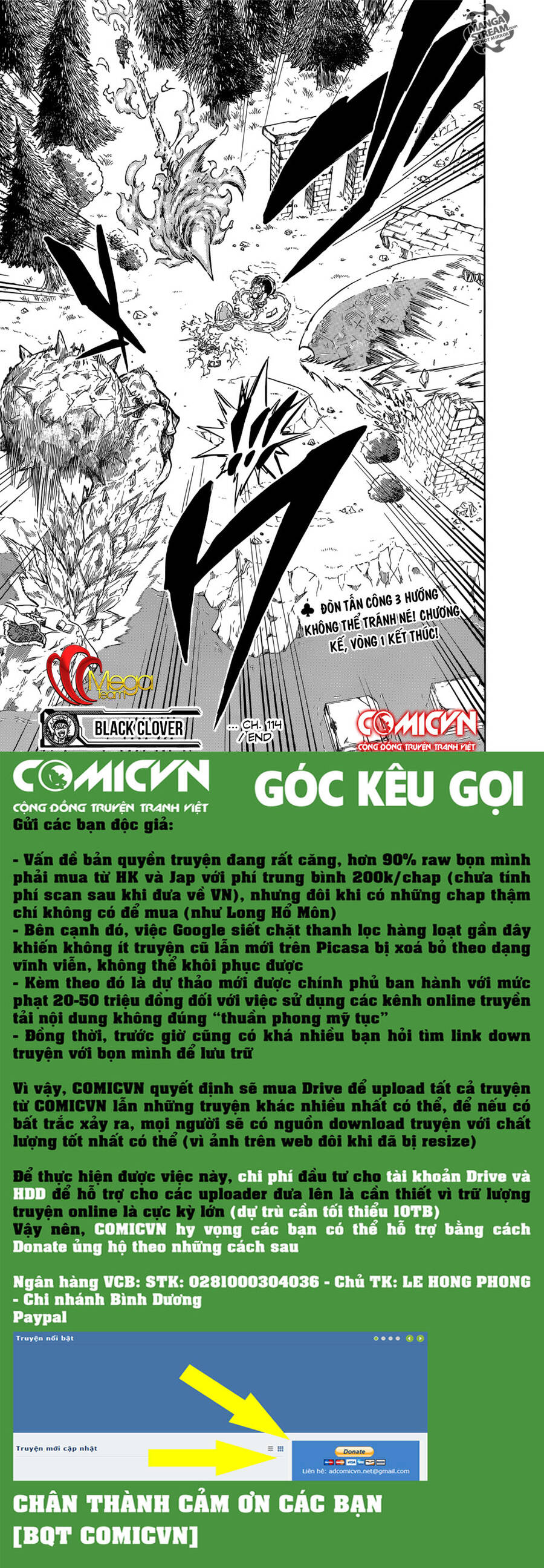 Black Clover - Thế Giới Phép Thuật Chap 114 - Next Chap 115