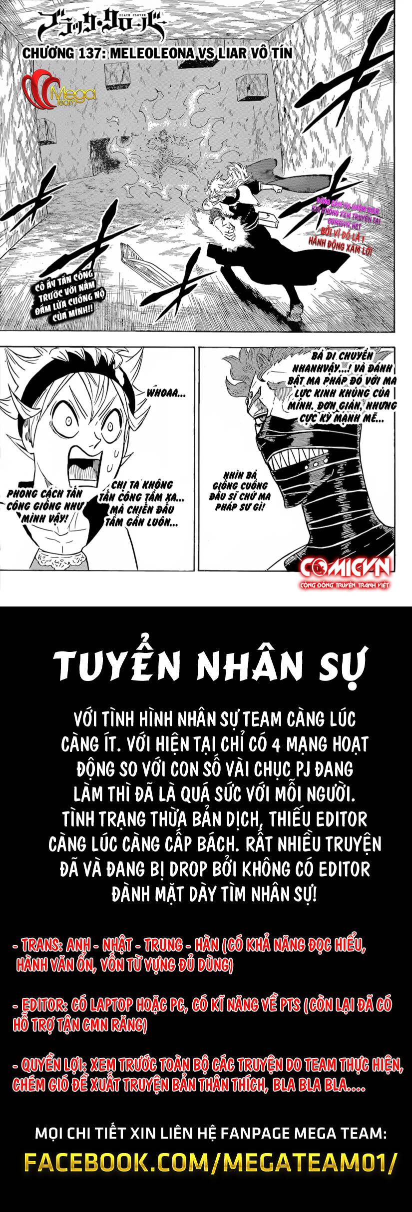 Black Clover - Thế Giới Phép Thuật Chap 137 - Next Chap 138