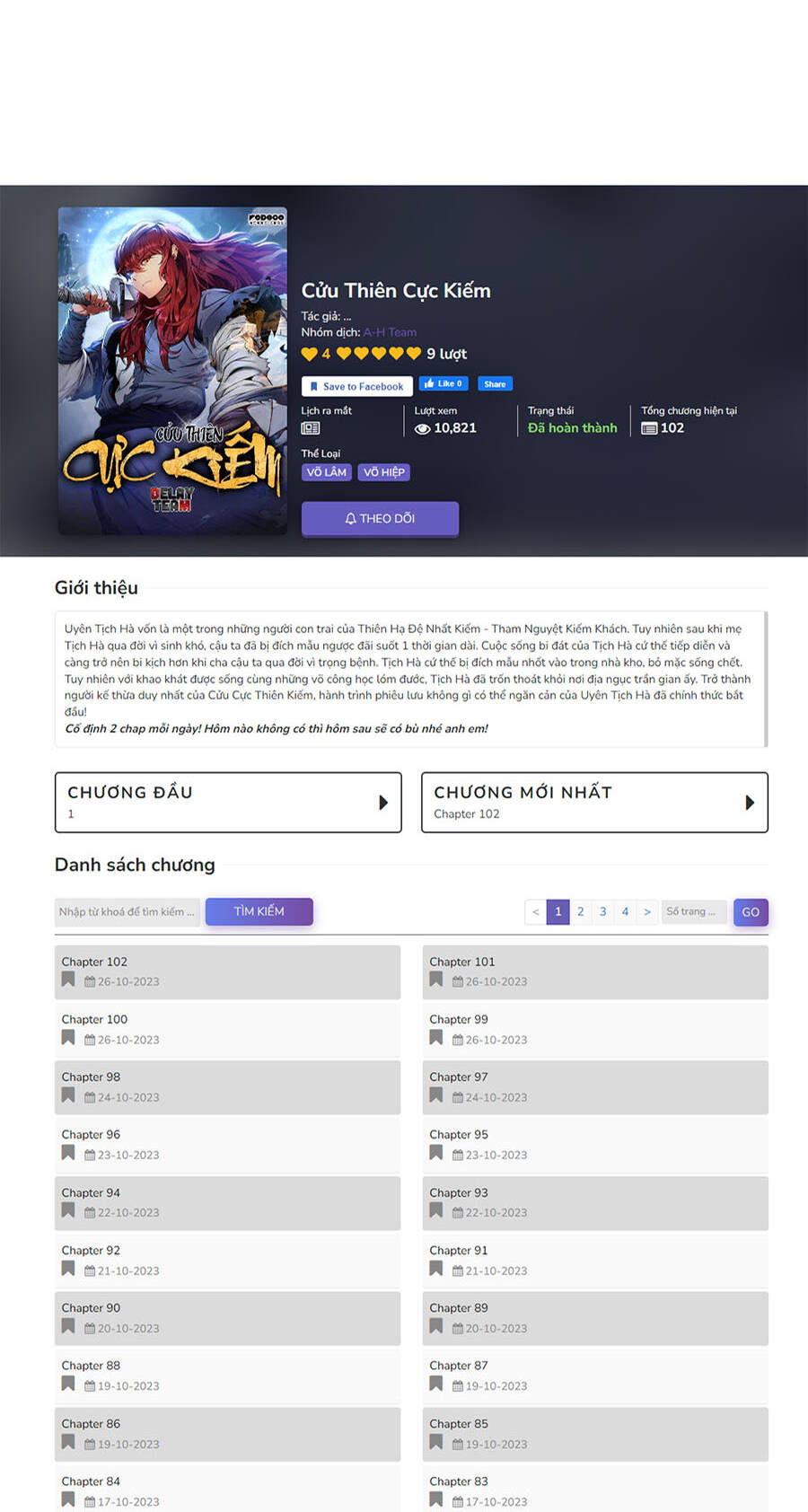 Cửu Thiên Kiếm Pháp Chap 73 - Next Chap 74