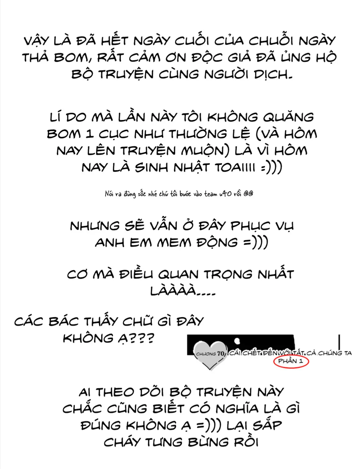 Dừng Lại Đi! Không Mình Đổ Cậu Mất !!! Chap 70 - Next Chap 71