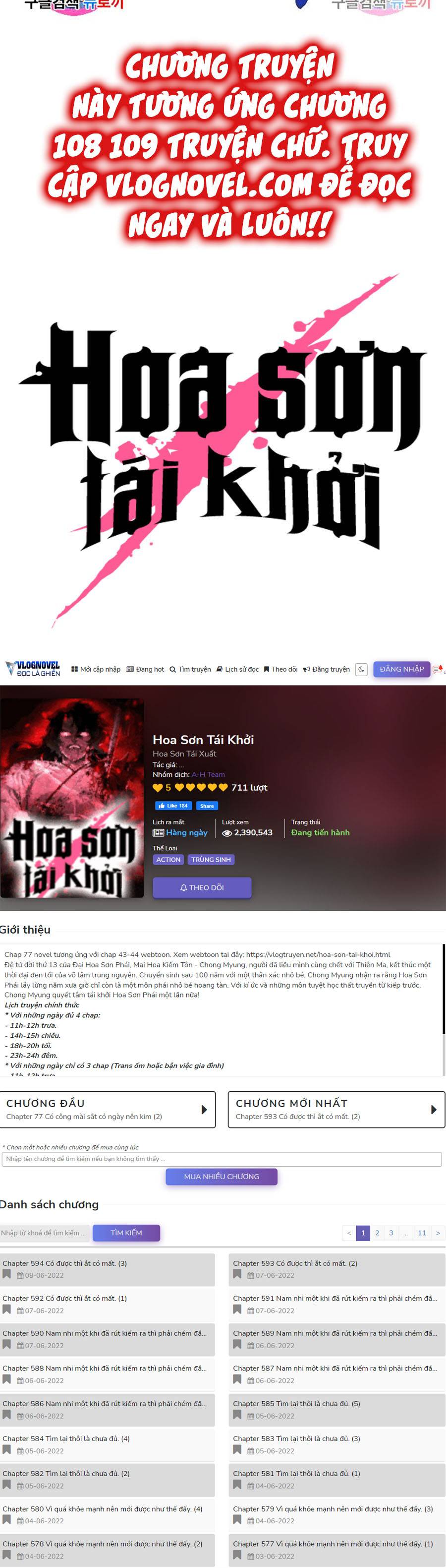 Hoa Sơn Tái Khởi Chap 67 - Next Chap 68