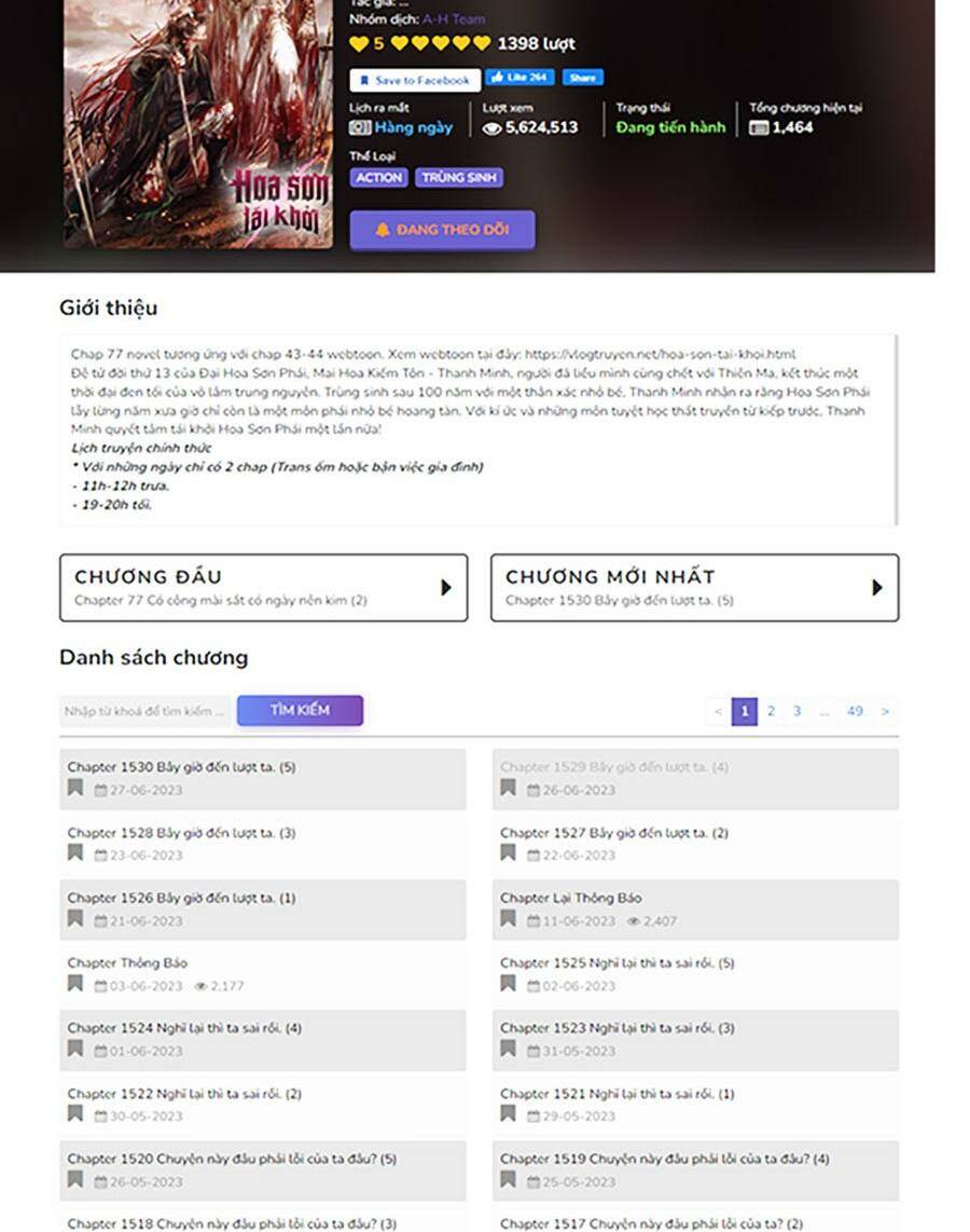 Hoa Sơn Tái Xuất Chap 104 - Next Chap 105