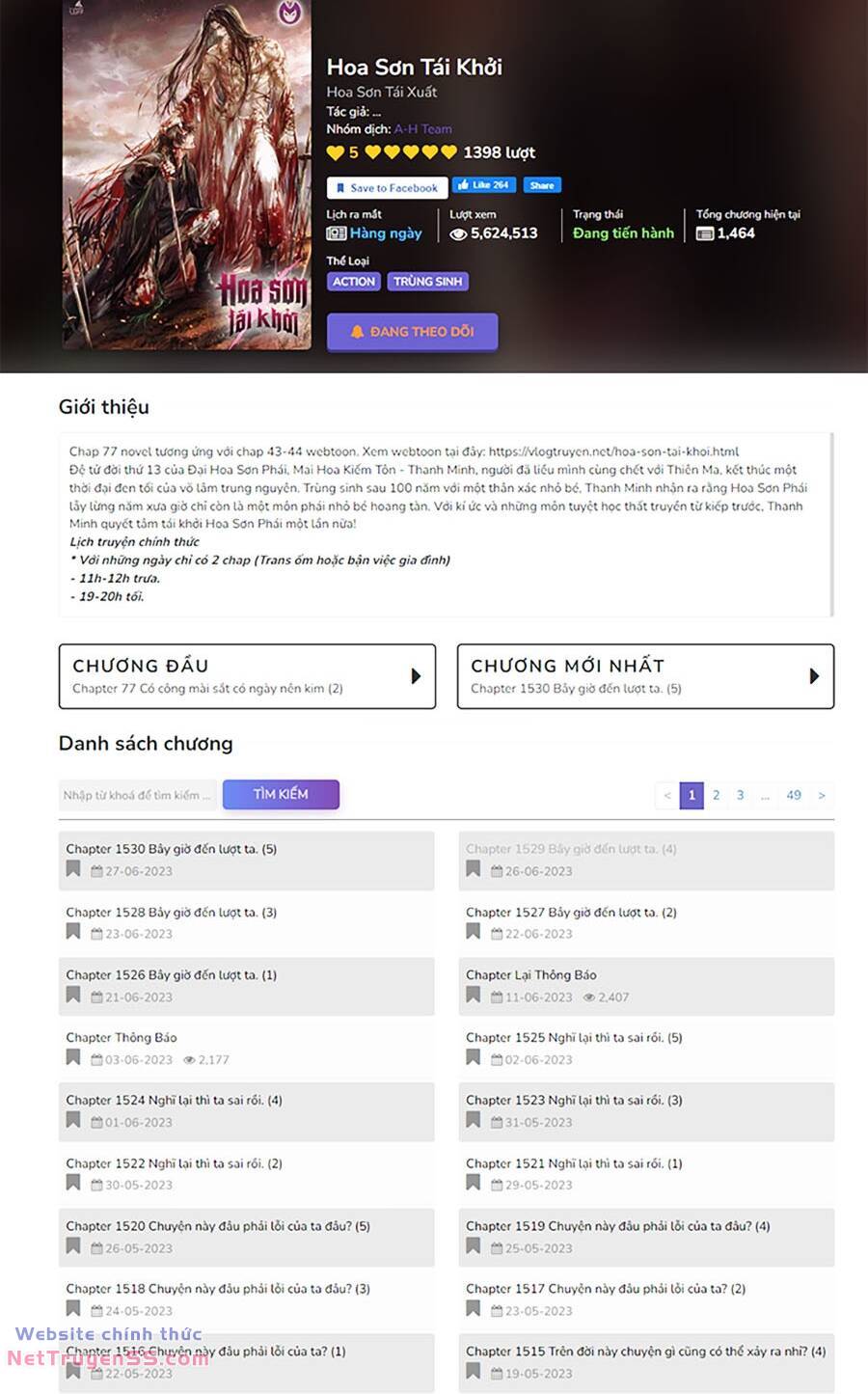 Hoa Sơn Tái Xuất Chap 110 - Next Chap 111