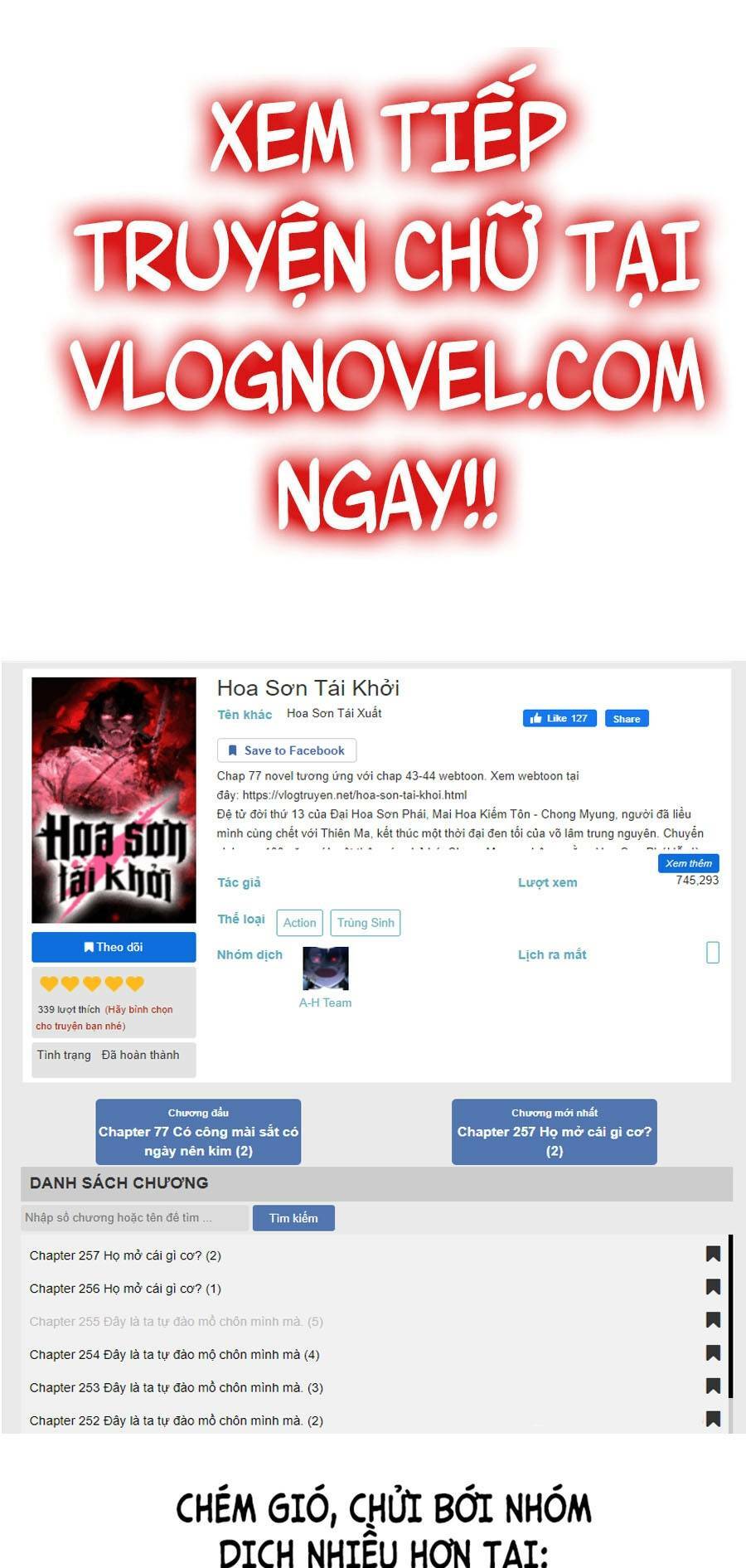 Hoa Sơn Tái Xuất Chap 55 - Next Chap 56