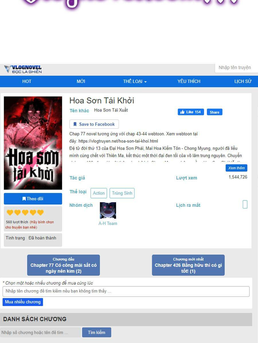 Hoa Sơn Tái Xuất Chap 61 - Next Chap 62