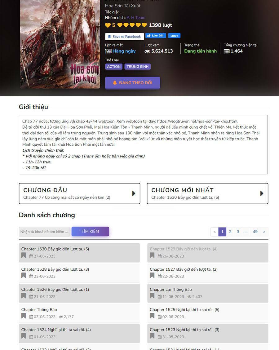 Hoa Sơn Tái Xuất Chap 80 - Next Chap 81