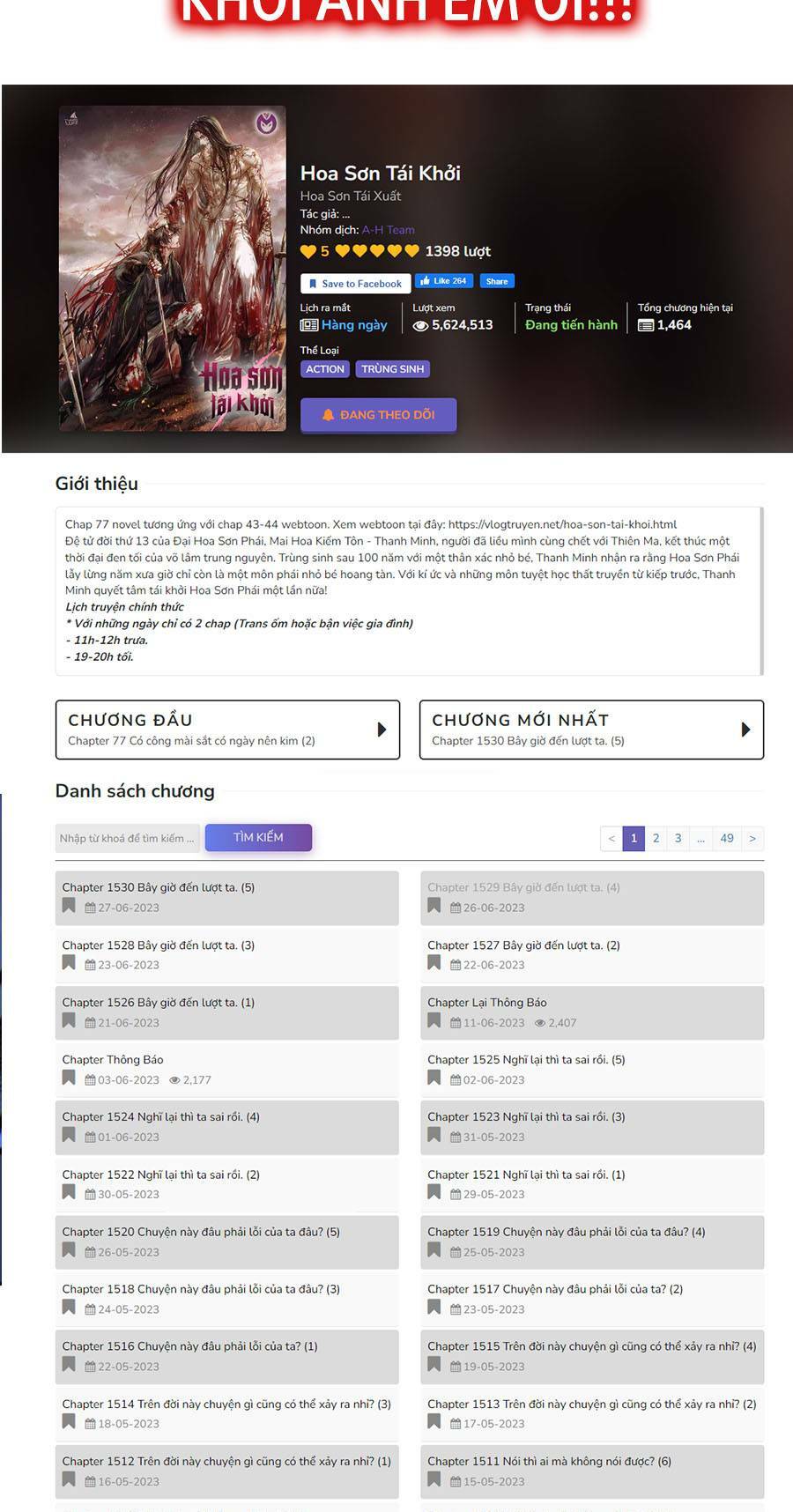 Hoa Sơn Tái Xuất Chap 82 - Next Chap 83