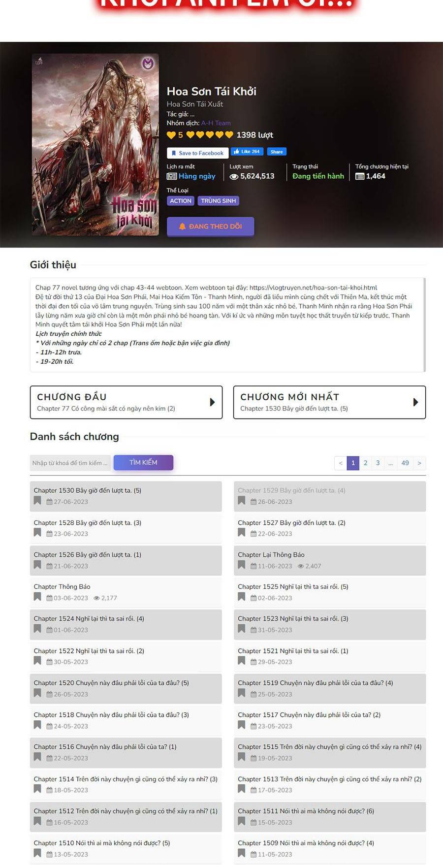 Hoa Sơn Tái Xuất Chap 83 - Next Chap 84