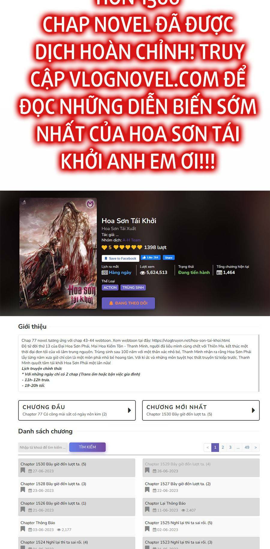 Hoa Sơn Tái Xuất Chap 85 - Next Chap 86