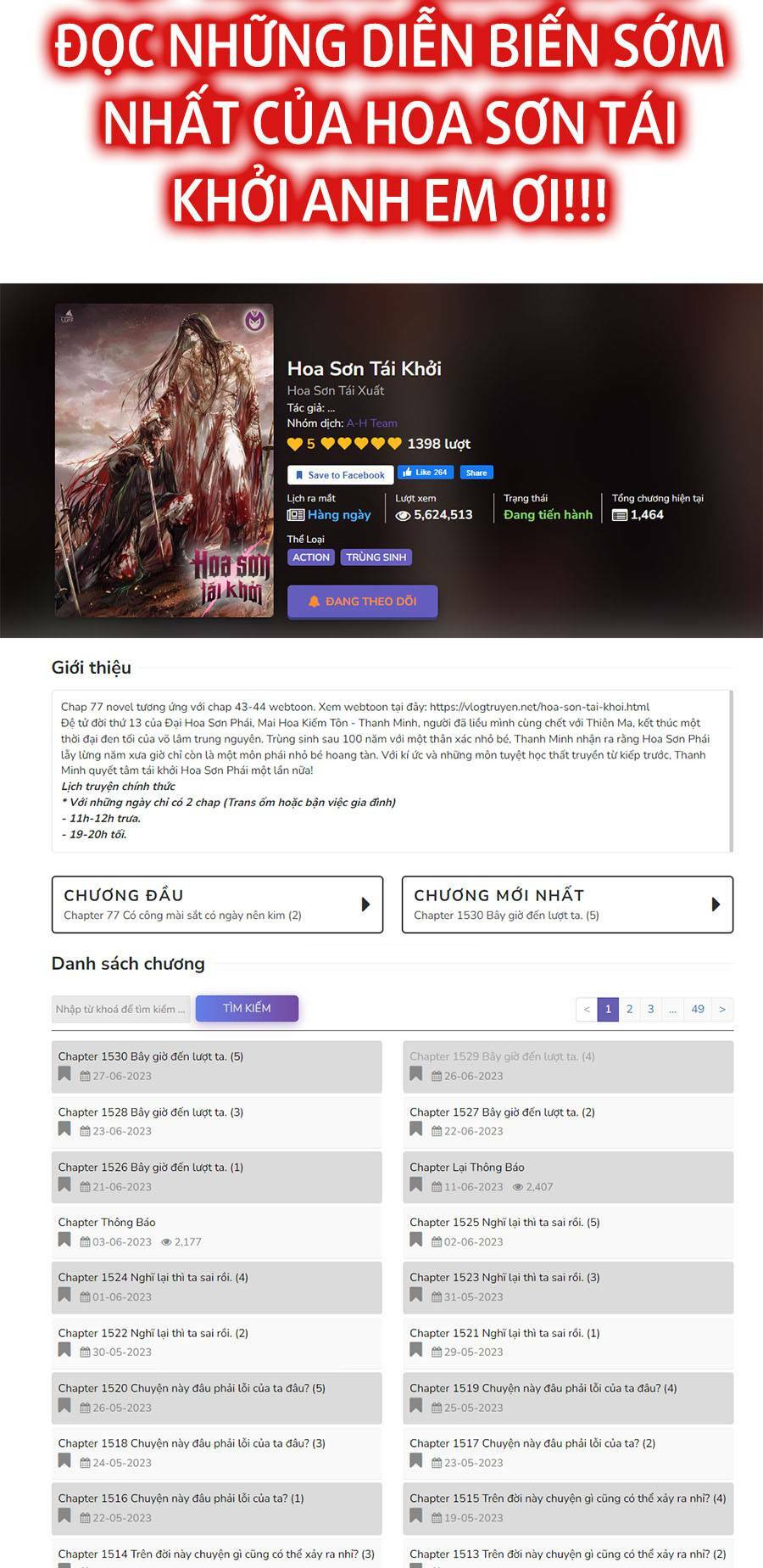 Hoa Sơn Tái Xuất Chap 89 - Next Chap 90