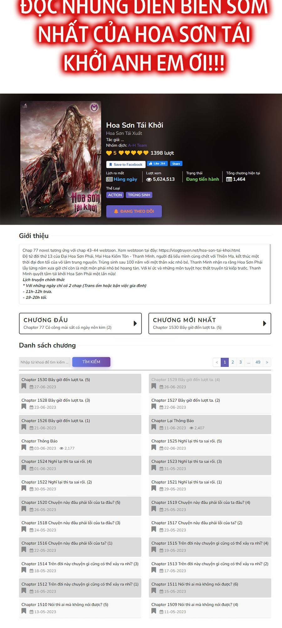 Hoa Sơn Tái Xuất Chap 90 - Next Chap 91