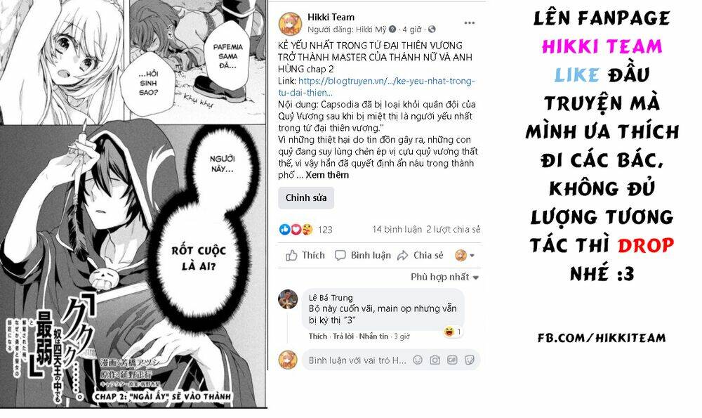 Kẻ Yếu Nhất Trong Tứ Đại Thiên Vương Trở Thành Master Của Thánh Nữ Và Anh Hùng Chap 2.2 - Next Chap 3.2