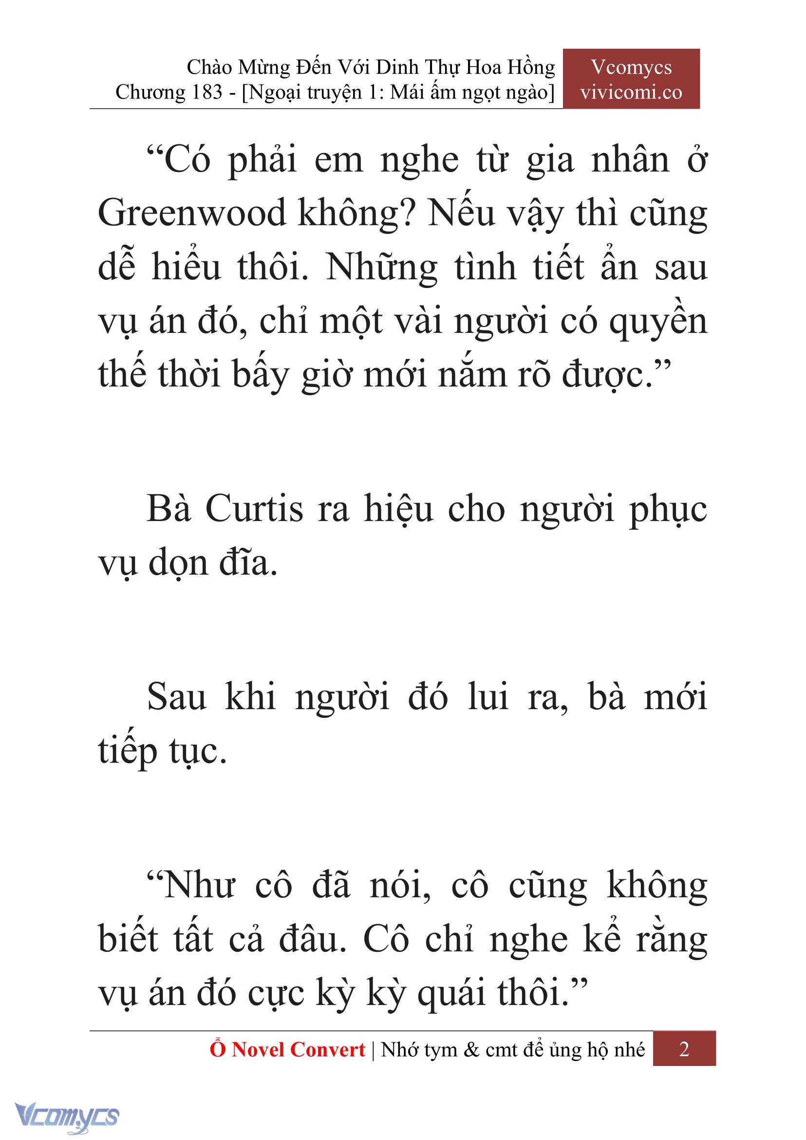 [Novel] Chào Mừng Đến Với Dinh Thự Hoa Hồng Chap 183 - Next Chap 184