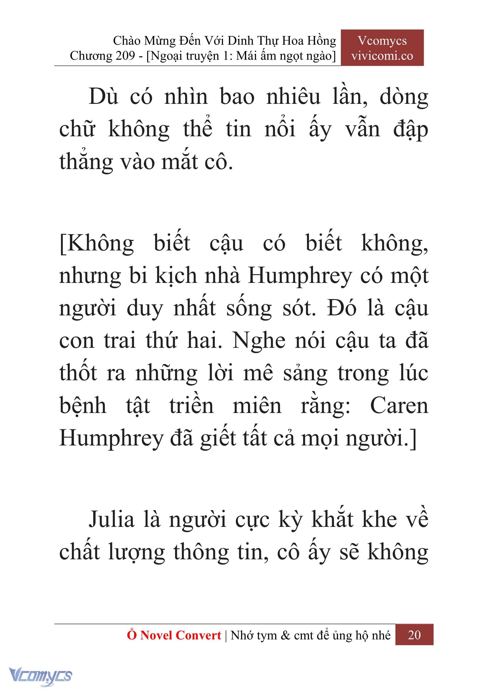 [Novel] Chào Mừng Đến Với Dinh Thự Hoa Hồng Chap 209 - Next Chap 210