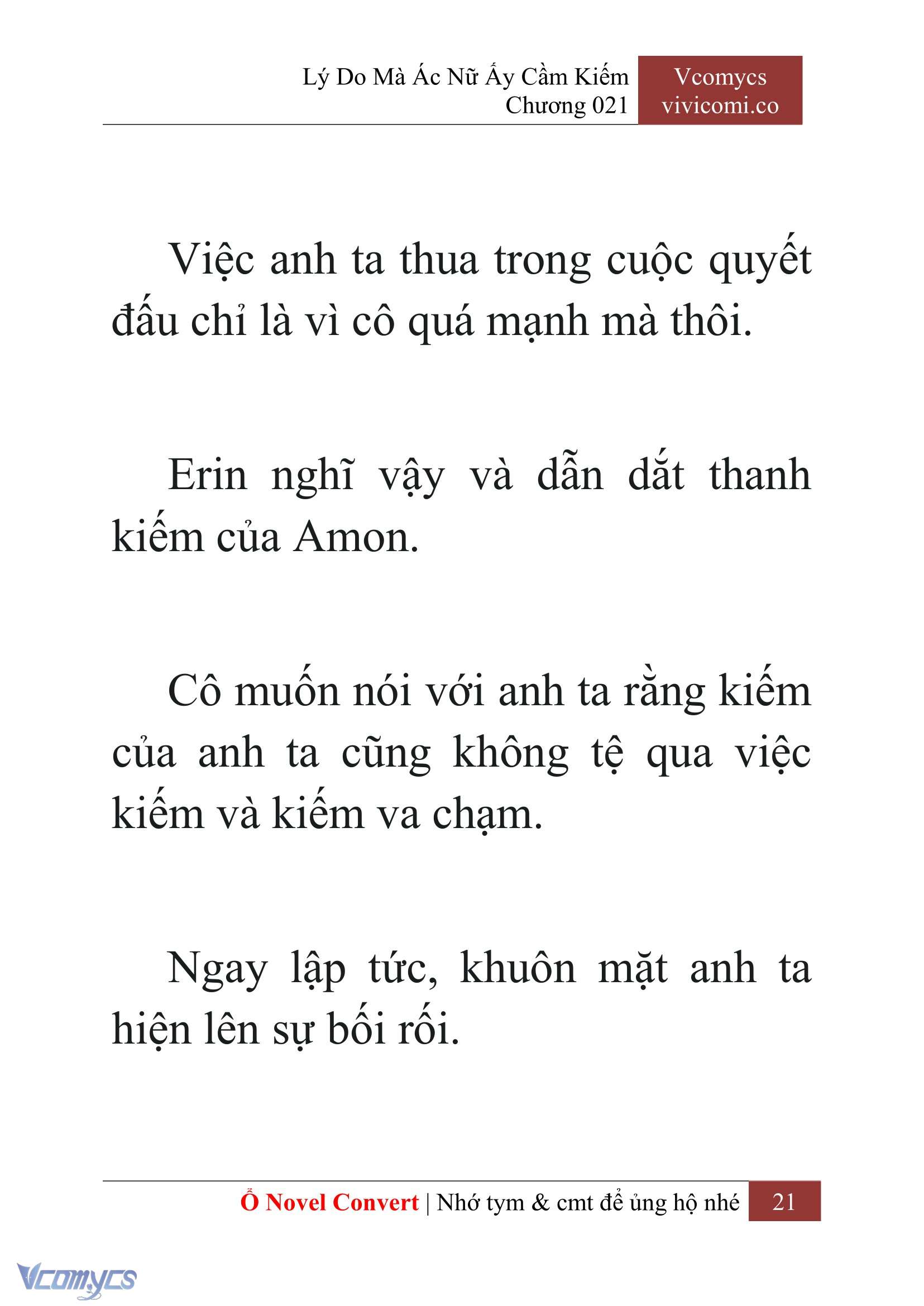 [Novel] Lý Do Mà Ác Nữ Ấy Cầm Kiếm Chap 21 - Next Chap 22