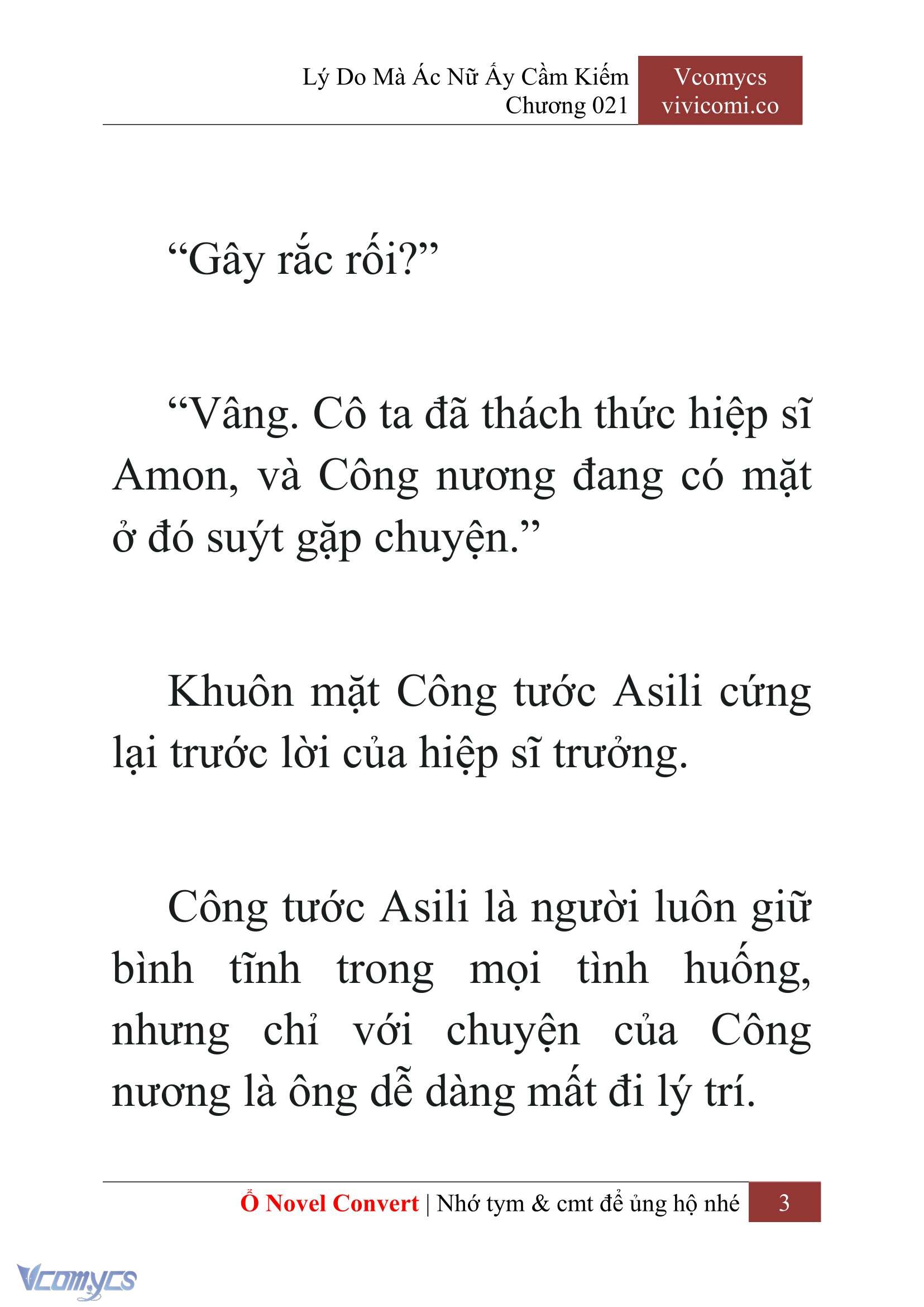 [Novel] Lý Do Mà Ác Nữ Ấy Cầm Kiếm Chap 21 - Next Chap 22