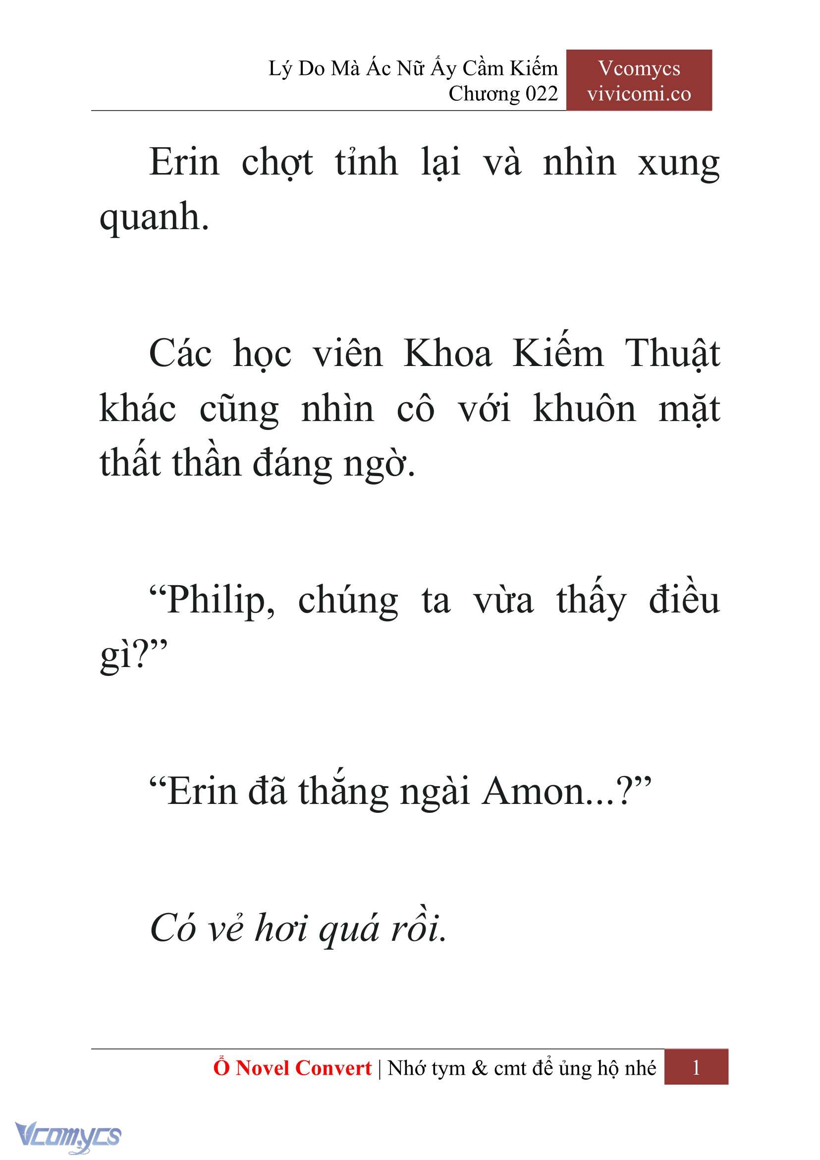 [Novel] Lý Do Mà Ác Nữ Ấy Cầm Kiếm Chap 22 - Next Chap 23