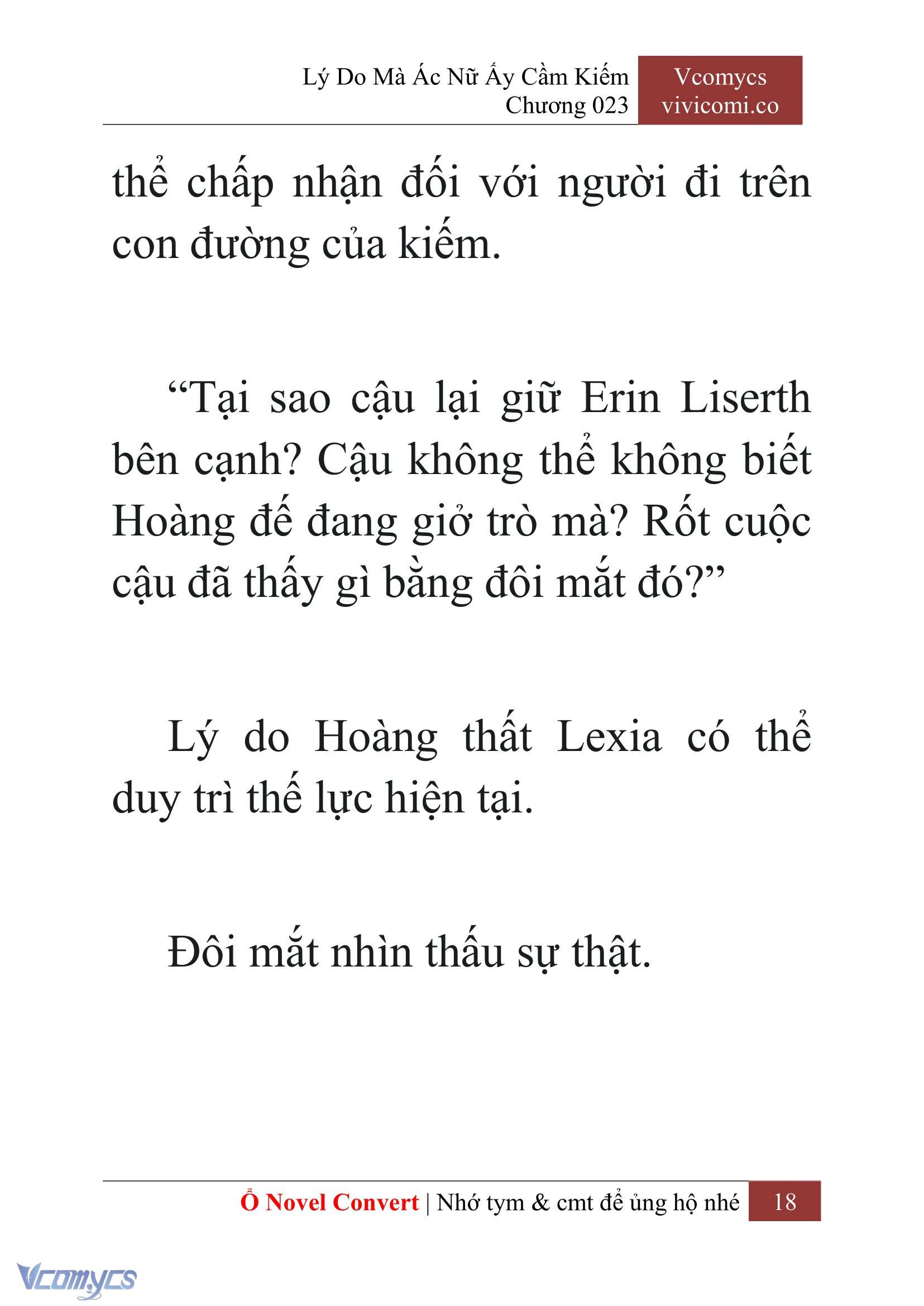 [Novel] Lý Do Mà Ác Nữ Ấy Cầm Kiếm Chap 23 - Next Chap 24
