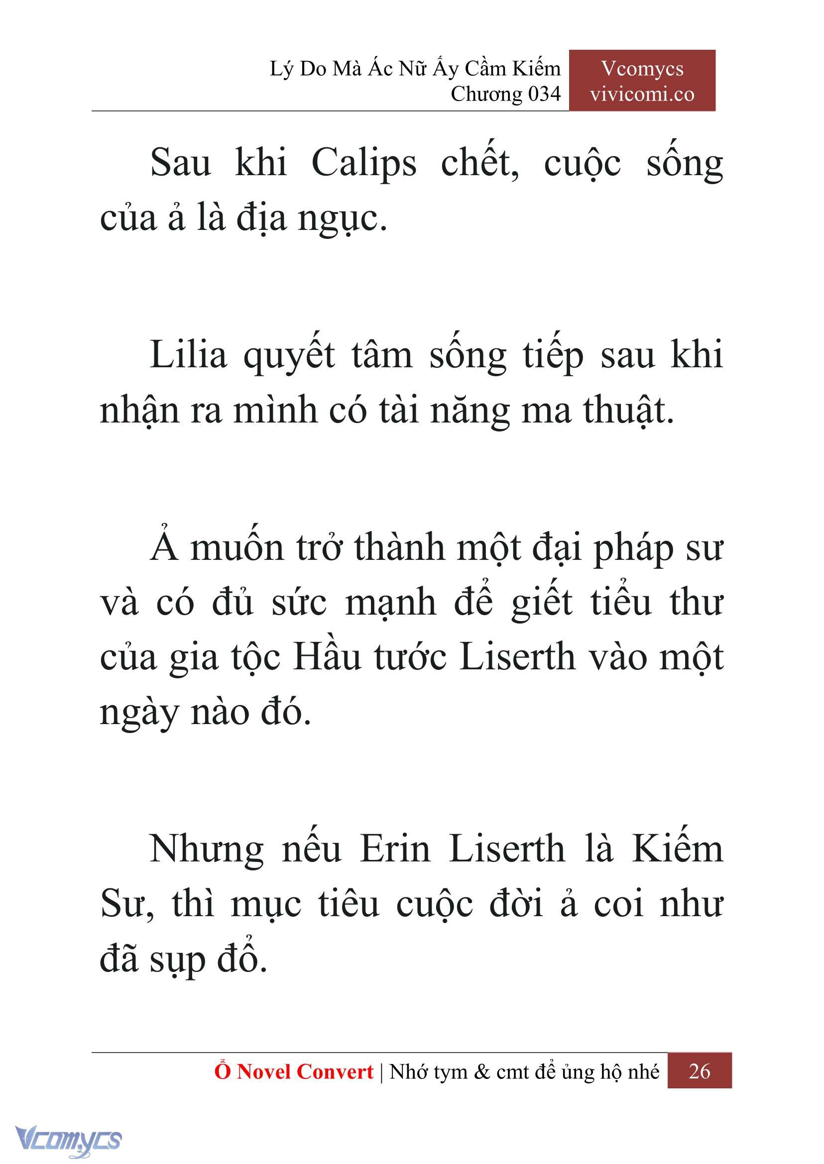 [Novel] Lý Do Mà Ác Nữ Ấy Cầm Kiếm Chap 34 - Next Chap 35