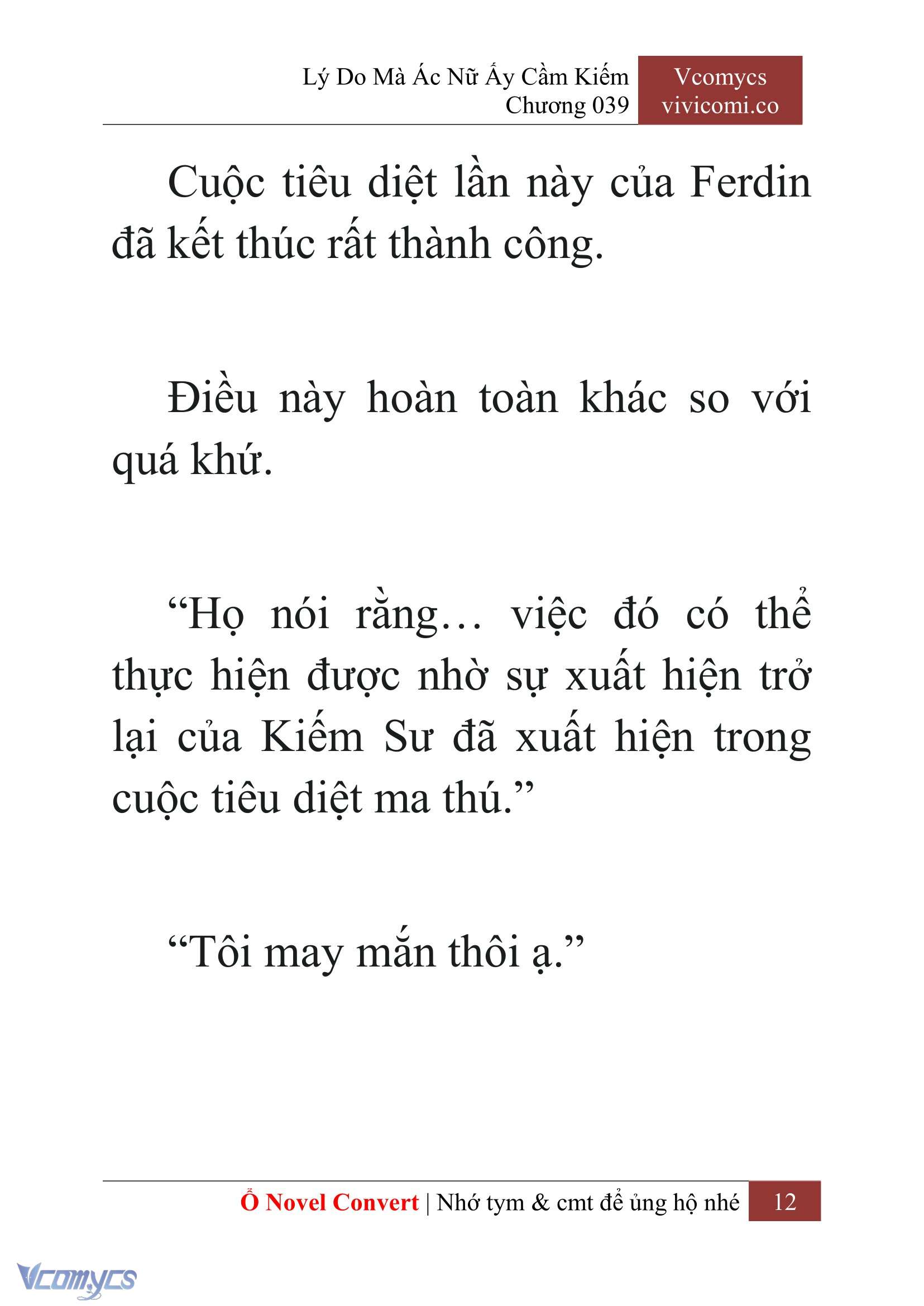 [Novel] Lý Do Mà Ác Nữ Ấy Cầm Kiếm Chap 39 - Next Chap 40