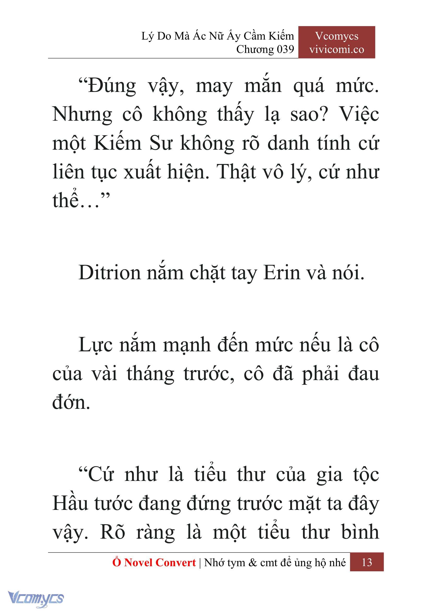 [Novel] Lý Do Mà Ác Nữ Ấy Cầm Kiếm Chap 39 - Next Chap 40