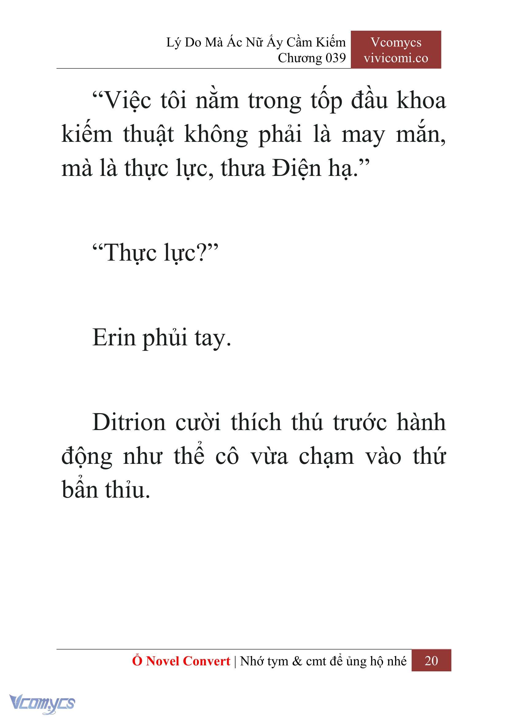 [Novel] Lý Do Mà Ác Nữ Ấy Cầm Kiếm Chap 39 - Next Chap 40