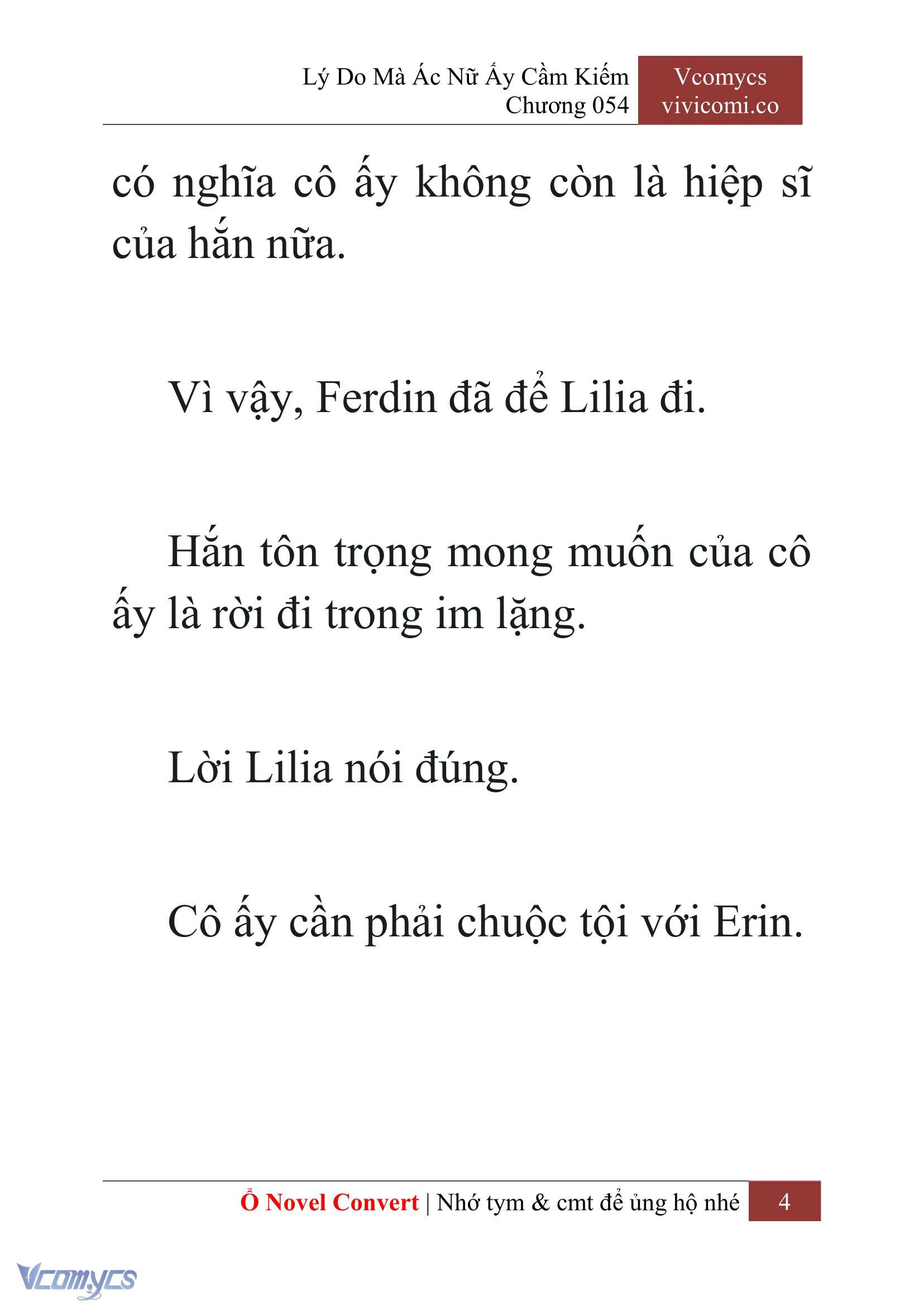 [Novel] Lý Do Mà Ác Nữ Ấy Cầm Kiếm Chap 54 - Next Chap 55