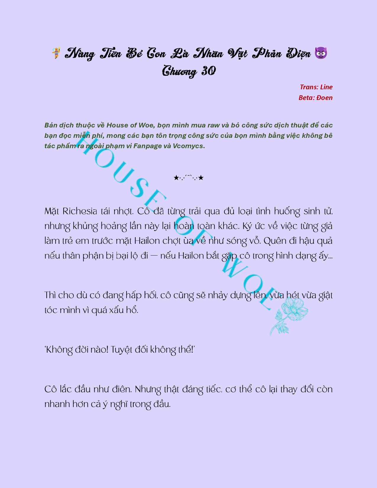 [NOVEL] NÀNG TIÊN BÉ CON LÀ NHÂN VẬT PHẢN DIỆN Chap 30 - Next Chap 31