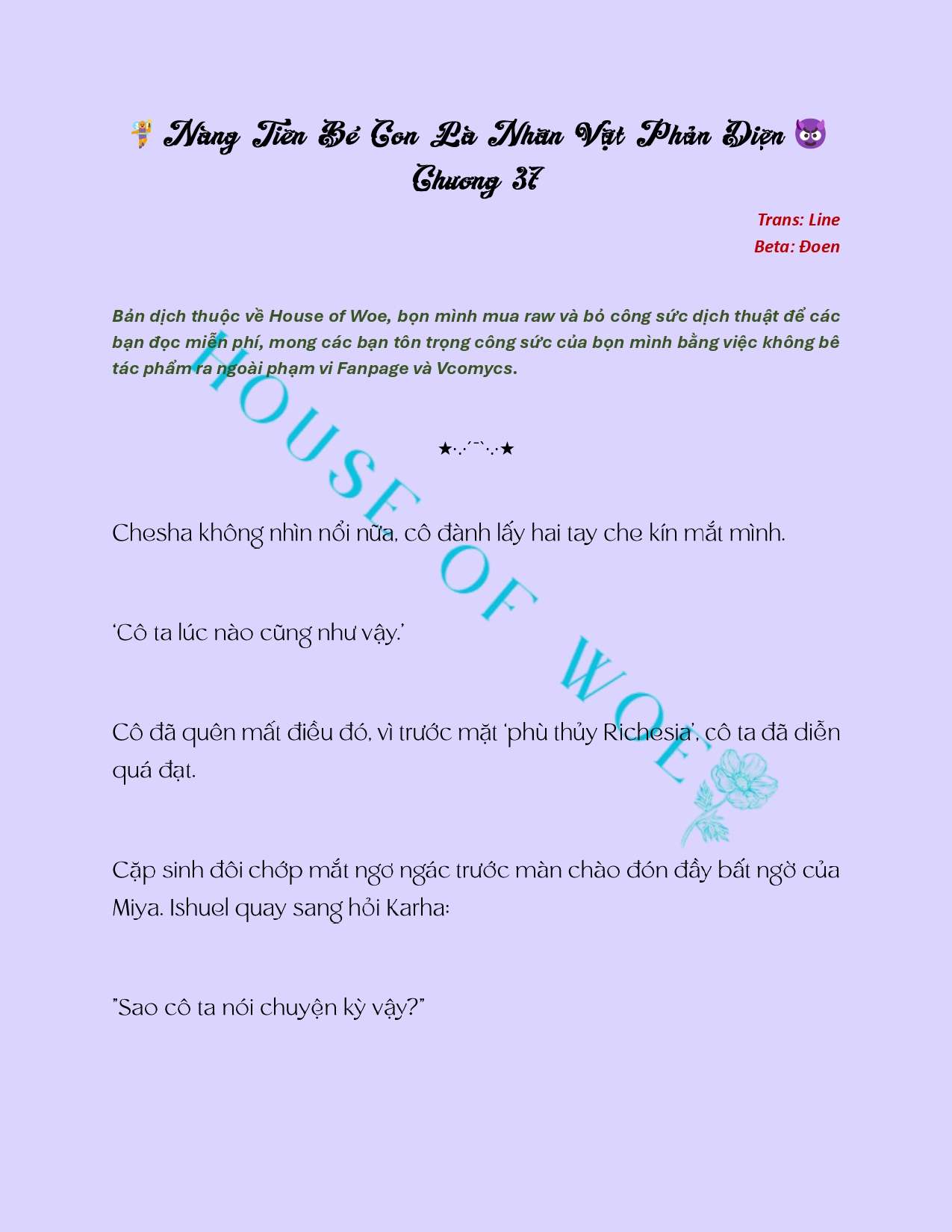 [NOVEL] NÀNG TIÊN BÉ CON LÀ NHÂN VẬT PHẢN DIỆN Chap 37 - Next Chap 38