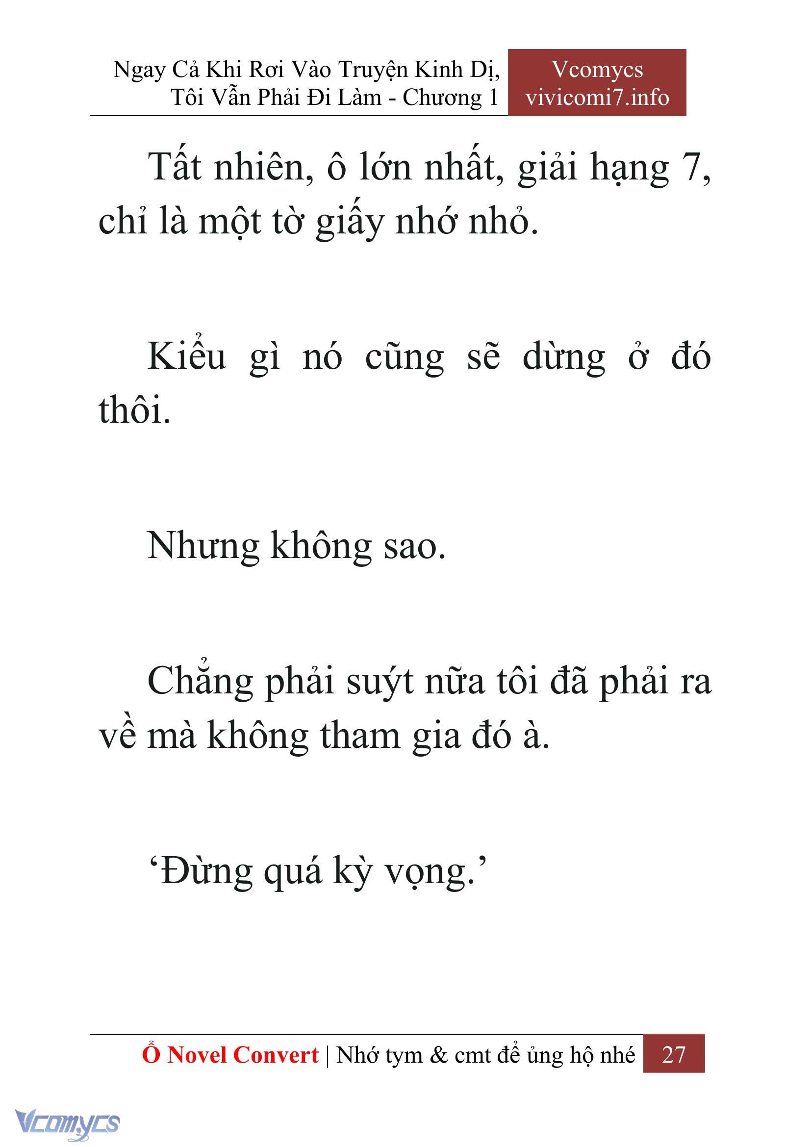 [Novel] Ngay Cả Khi Rơi Vào Truyện Kinh Dị, Tôi Vẫn Phải Đi Làm Chap 1 - Next Chap 2
