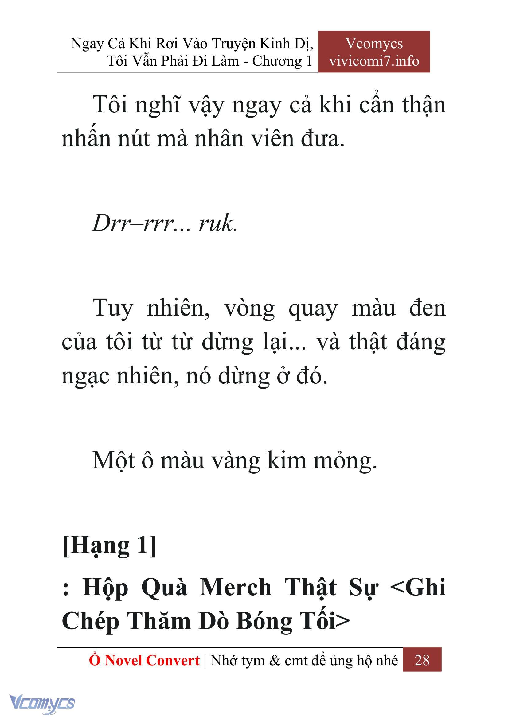 [Novel] Ngay Cả Khi Rơi Vào Truyện Kinh Dị, Tôi Vẫn Phải Đi Làm Chap 1 - Next Chap 2
