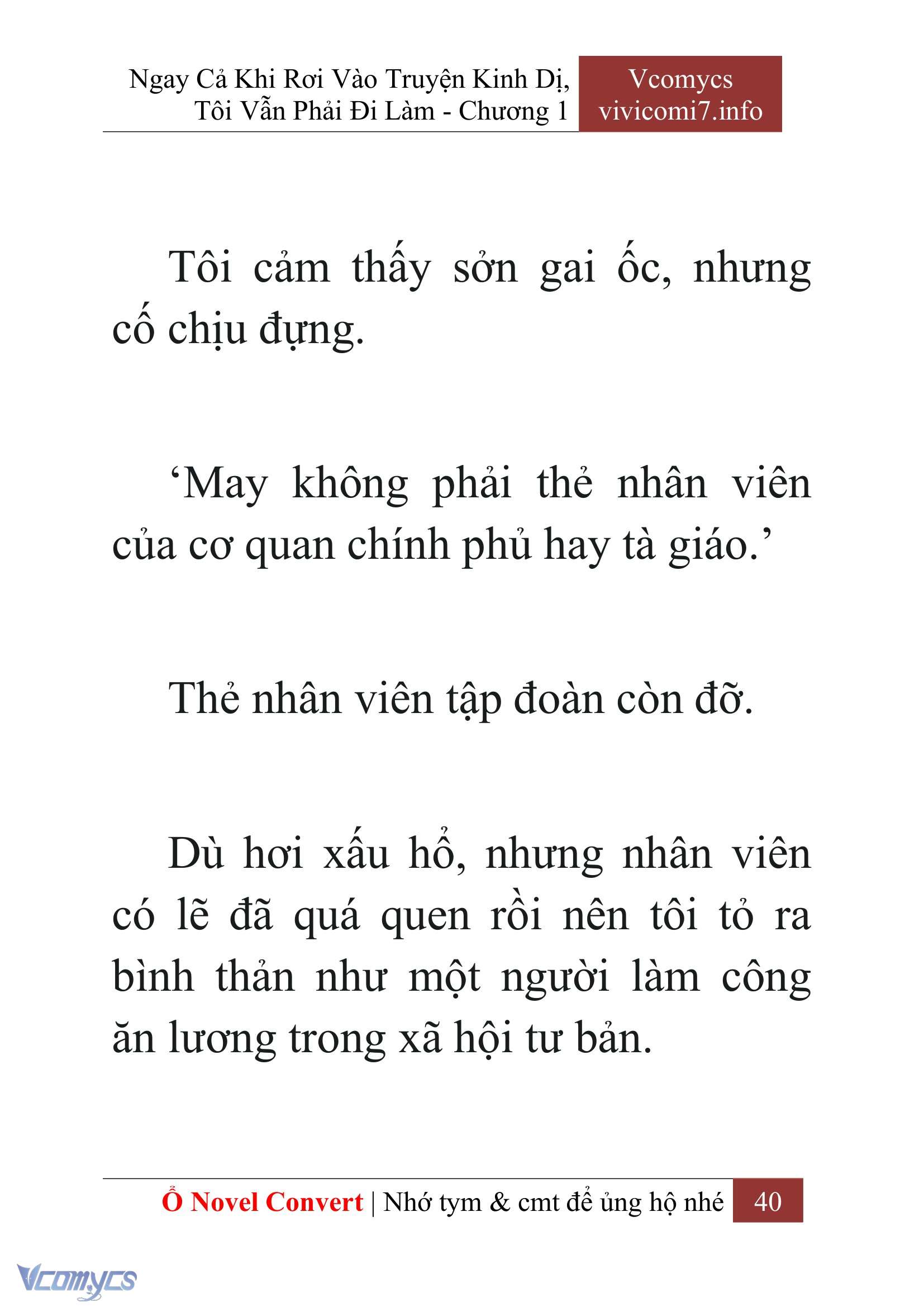 [Novel] Ngay Cả Khi Rơi Vào Truyện Kinh Dị, Tôi Vẫn Phải Đi Làm Chap 1 - Next Chap 2