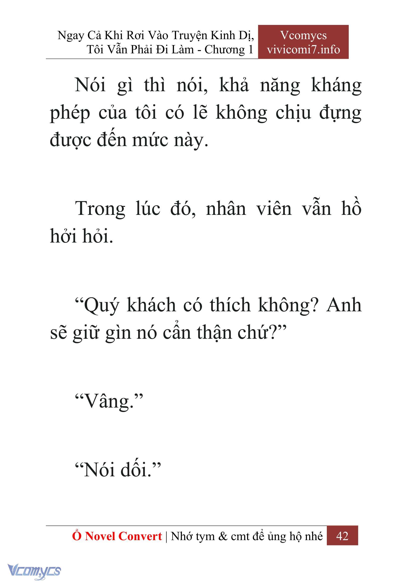 [Novel] Ngay Cả Khi Rơi Vào Truyện Kinh Dị, Tôi Vẫn Phải Đi Làm Chap 1 - Next Chap 2