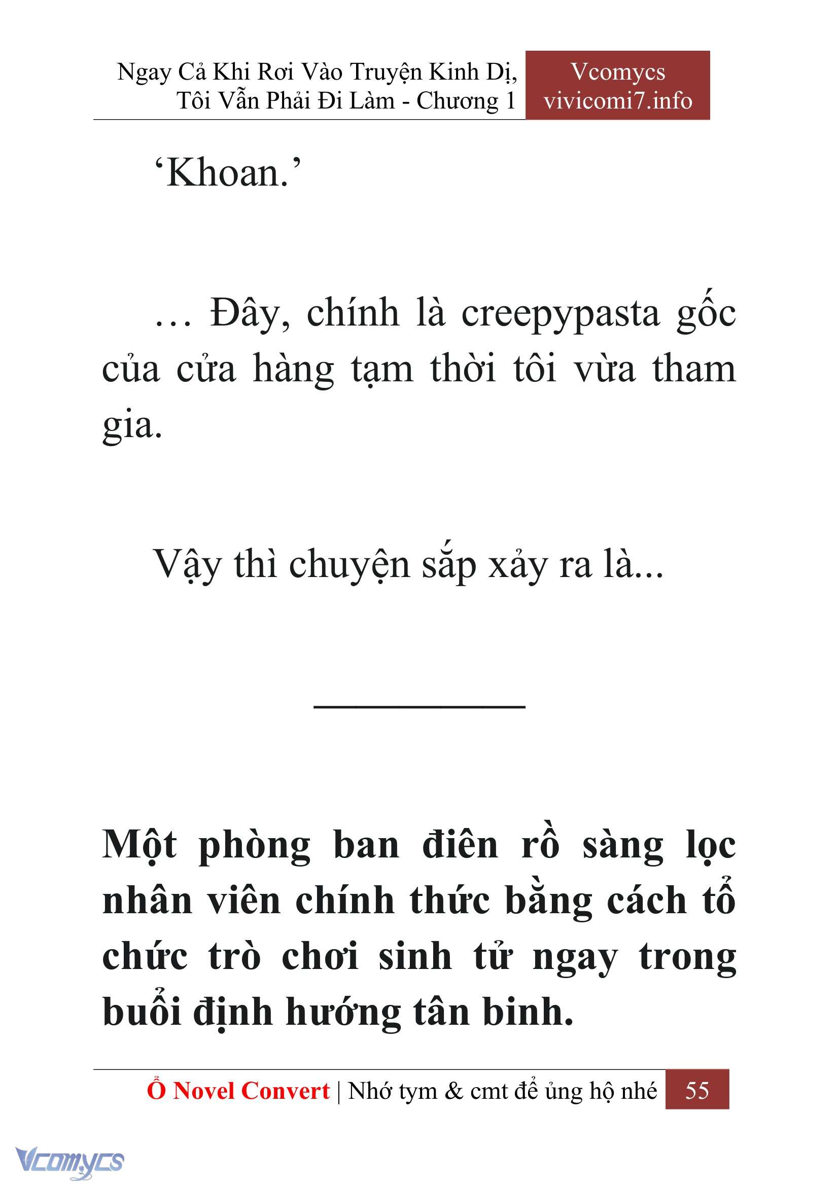 [Novel] Ngay Cả Khi Rơi Vào Truyện Kinh Dị, Tôi Vẫn Phải Đi Làm Chap 1 - Next Chap 2