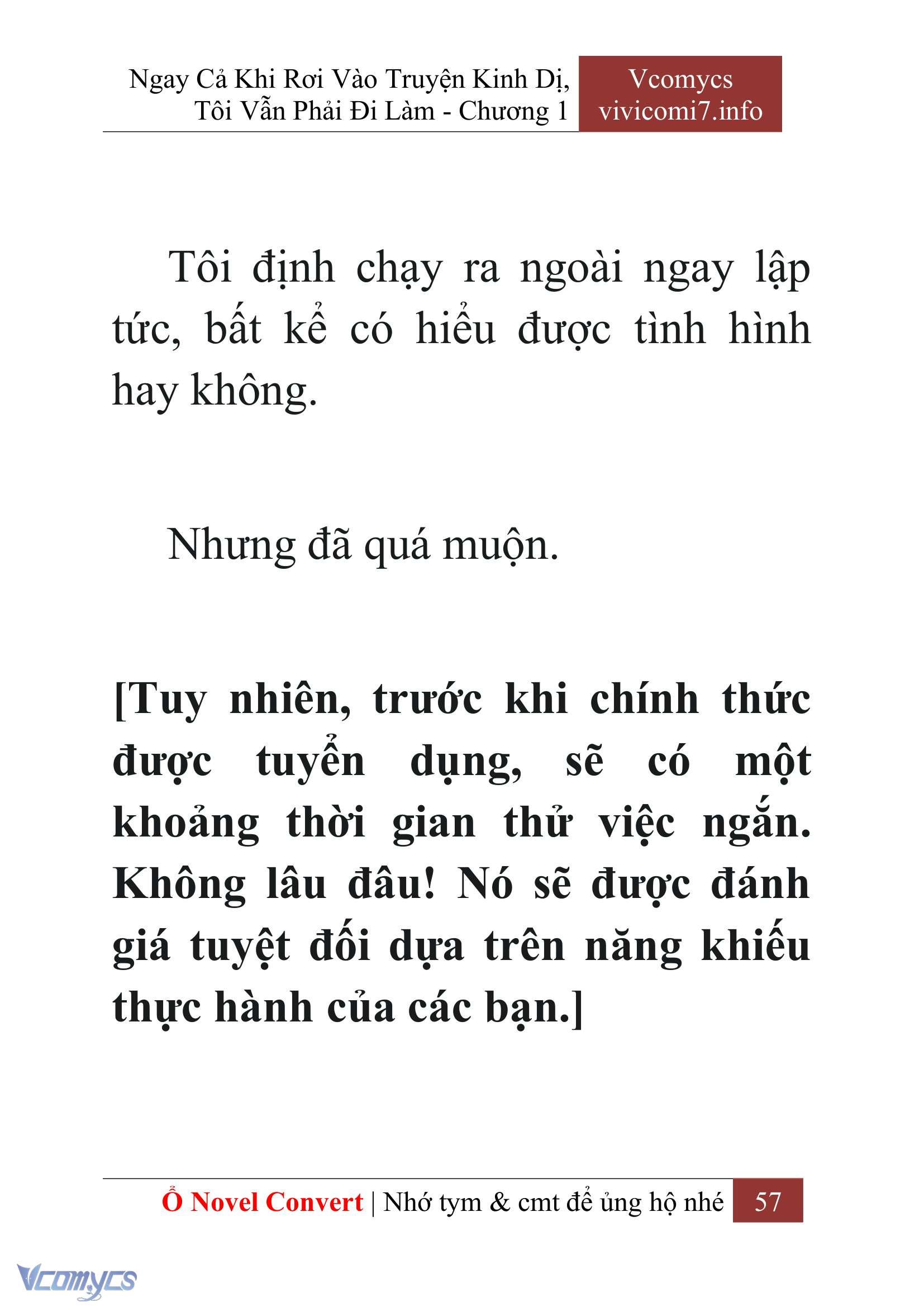 [Novel] Ngay Cả Khi Rơi Vào Truyện Kinh Dị, Tôi Vẫn Phải Đi Làm Chap 1 - Next Chap 2