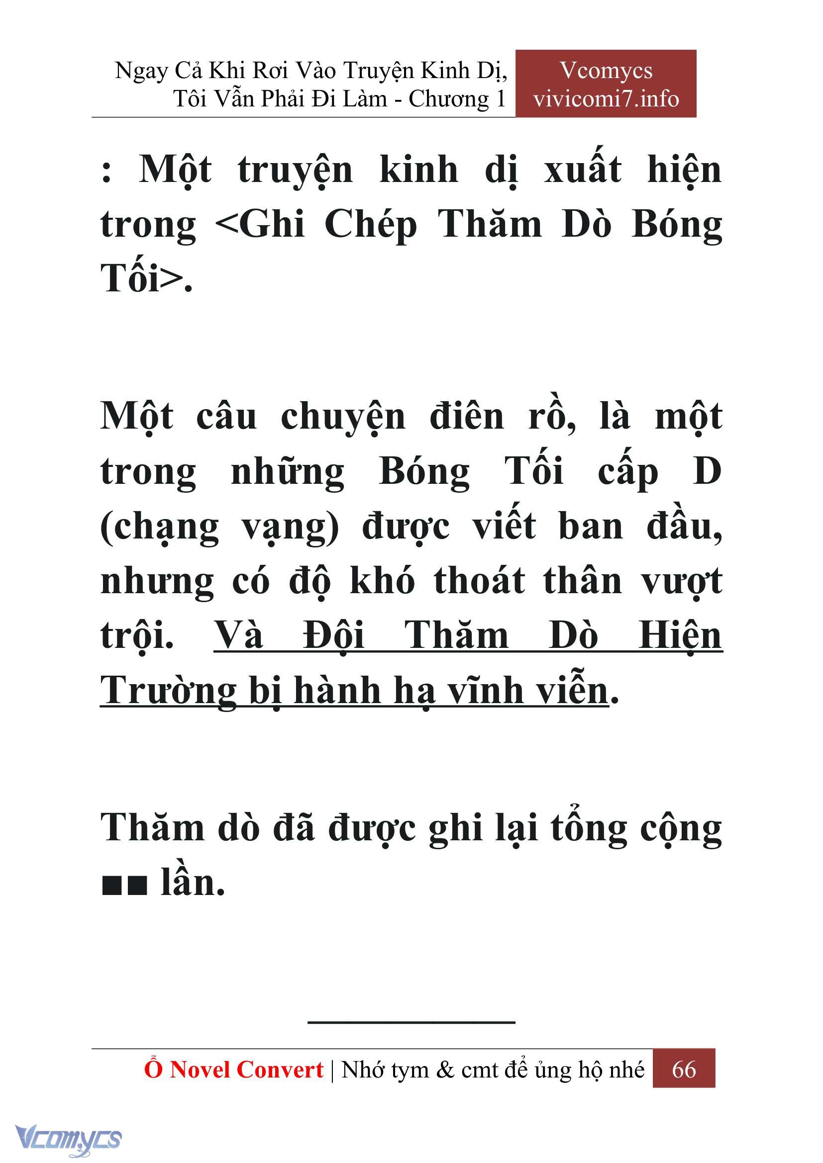 [Novel] Ngay Cả Khi Rơi Vào Truyện Kinh Dị, Tôi Vẫn Phải Đi Làm Chap 1 - Next Chap 2