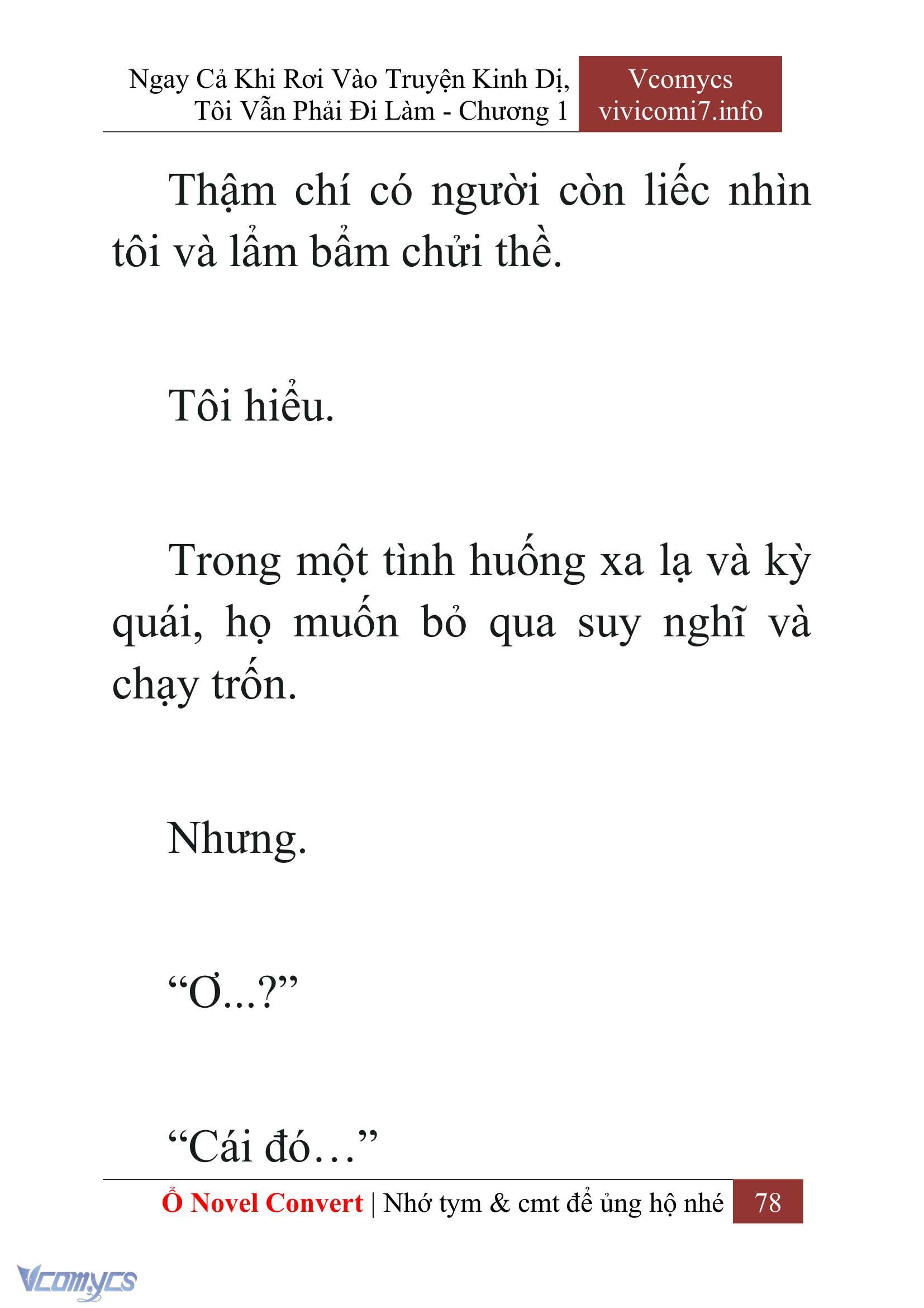 [Novel] Ngay Cả Khi Rơi Vào Truyện Kinh Dị, Tôi Vẫn Phải Đi Làm Chap 1 - Next Chap 2
