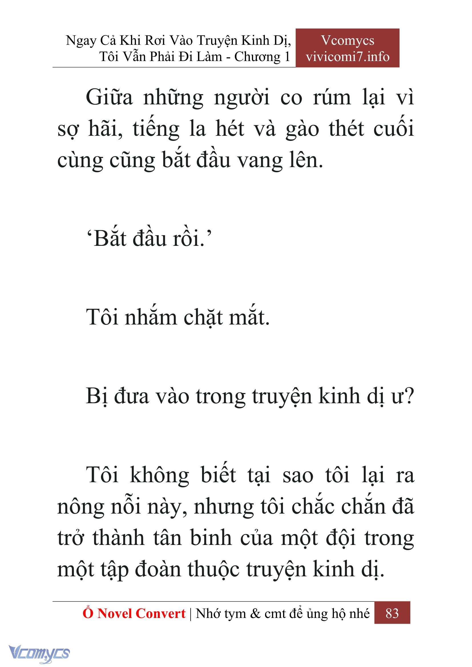 [Novel] Ngay Cả Khi Rơi Vào Truyện Kinh Dị, Tôi Vẫn Phải Đi Làm Chap 1 - Next Chap 2