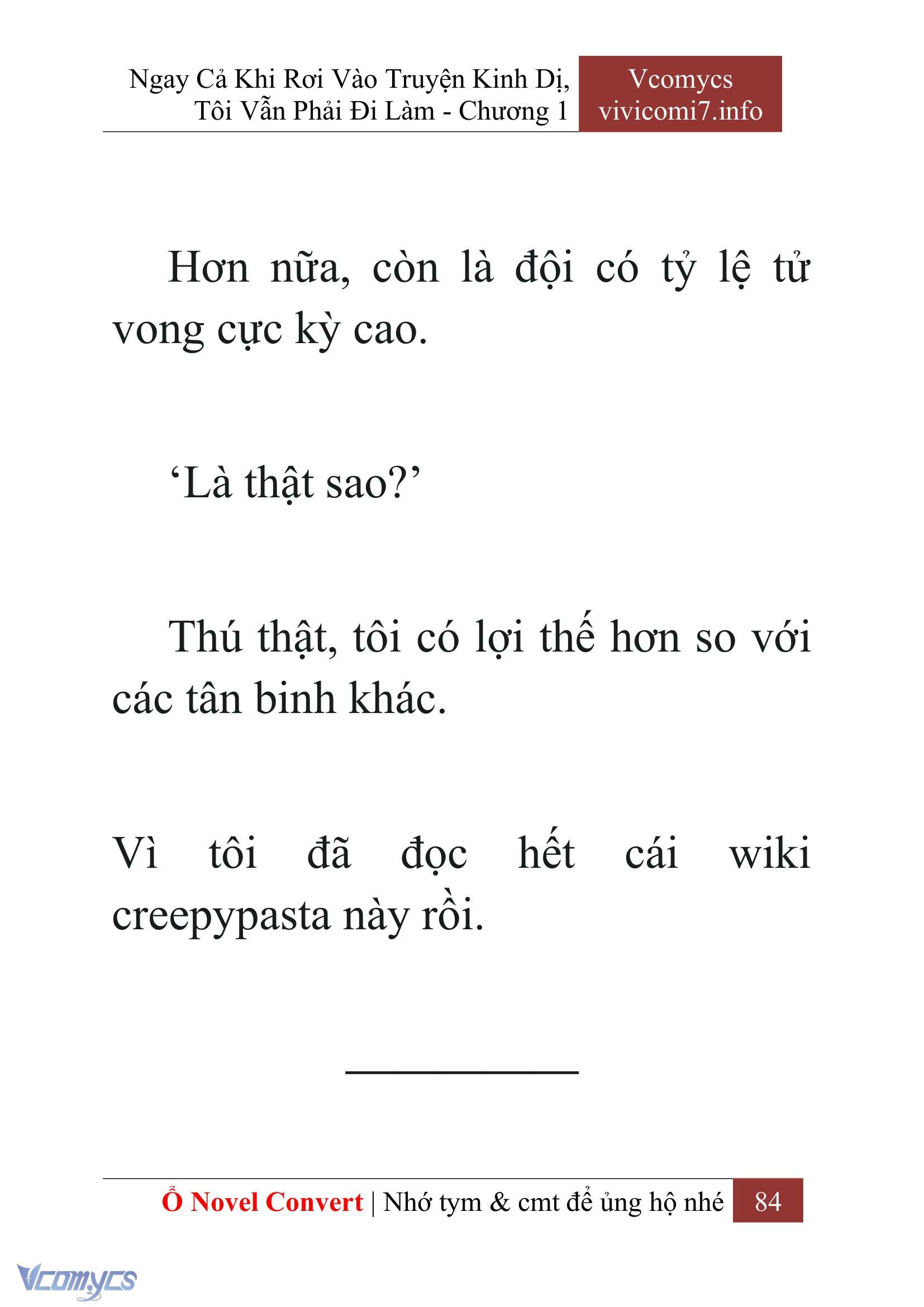 [Novel] Ngay Cả Khi Rơi Vào Truyện Kinh Dị, Tôi Vẫn Phải Đi Làm Chap 1 - Next Chap 2