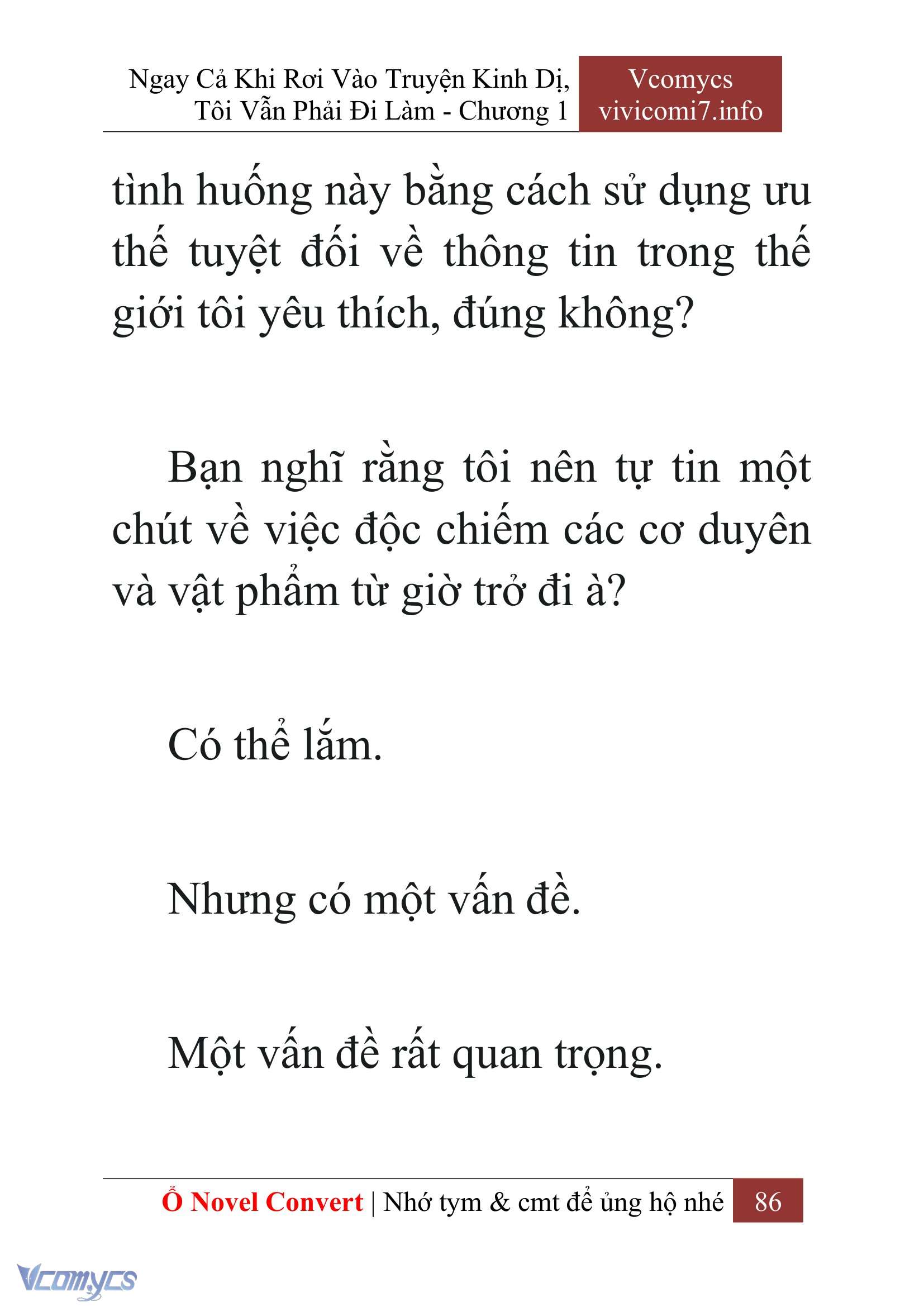 [Novel] Ngay Cả Khi Rơi Vào Truyện Kinh Dị, Tôi Vẫn Phải Đi Làm Chap 1 - Next Chap 2