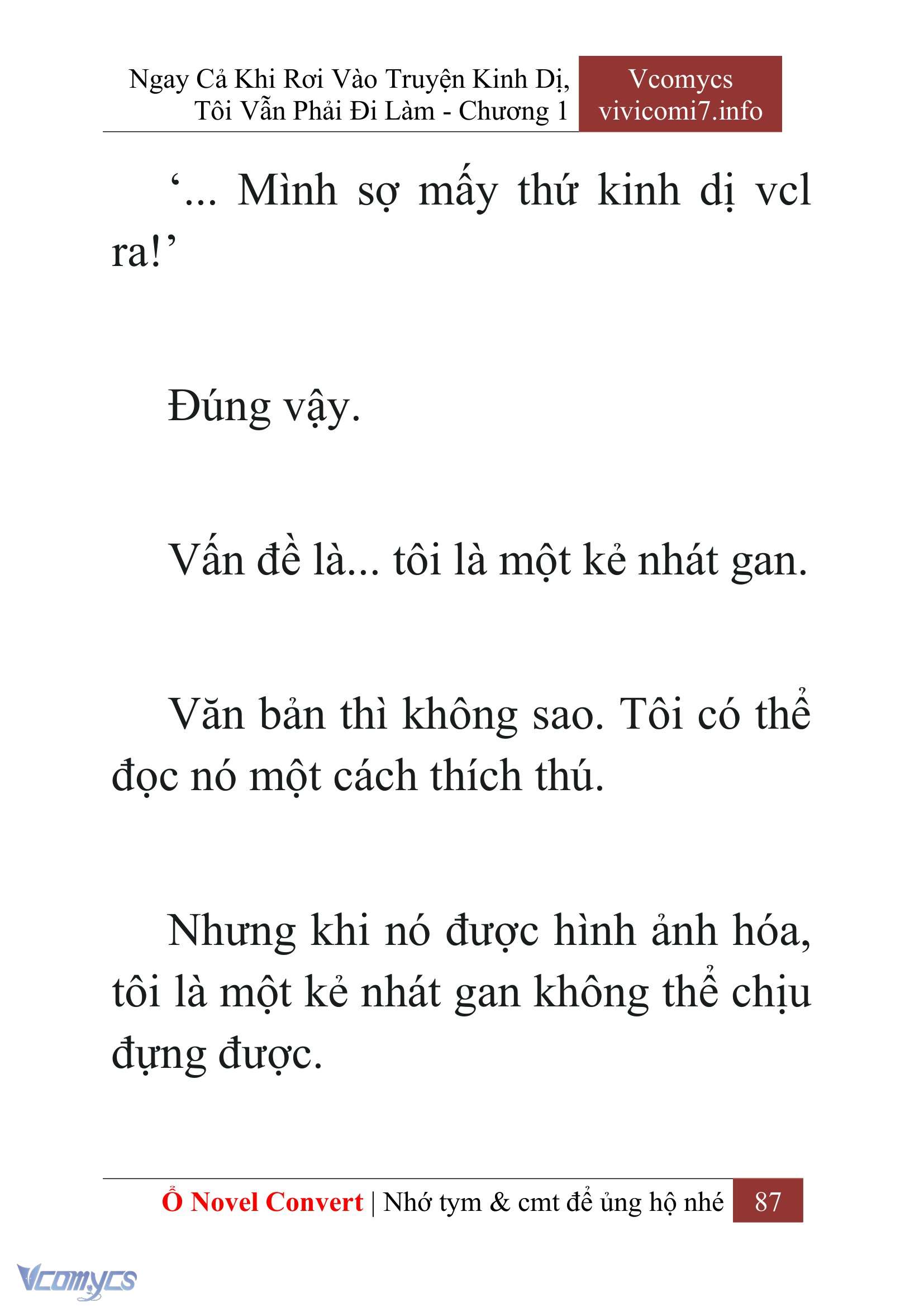 [Novel] Ngay Cả Khi Rơi Vào Truyện Kinh Dị, Tôi Vẫn Phải Đi Làm Chap 1 - Next Chap 2