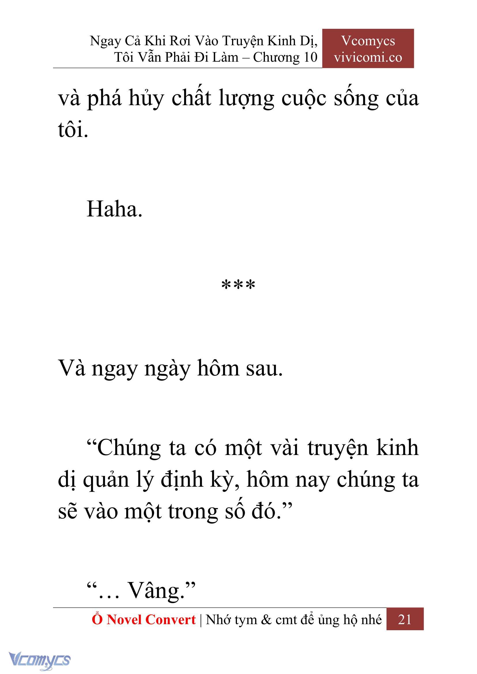 [Novel] Ngay Cả Khi Rơi Vào Truyện Kinh Dị, Tôi Vẫn Phải Đi Làm Chap 10 - Next Chap 11