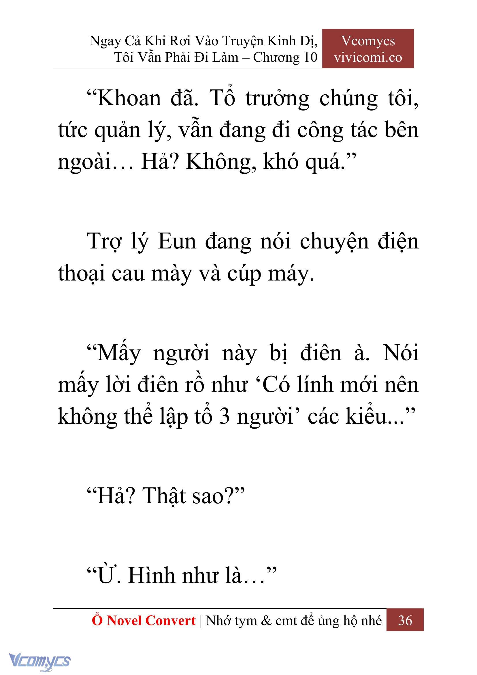 [Novel] Ngay Cả Khi Rơi Vào Truyện Kinh Dị, Tôi Vẫn Phải Đi Làm Chap 10 - Next Chap 11