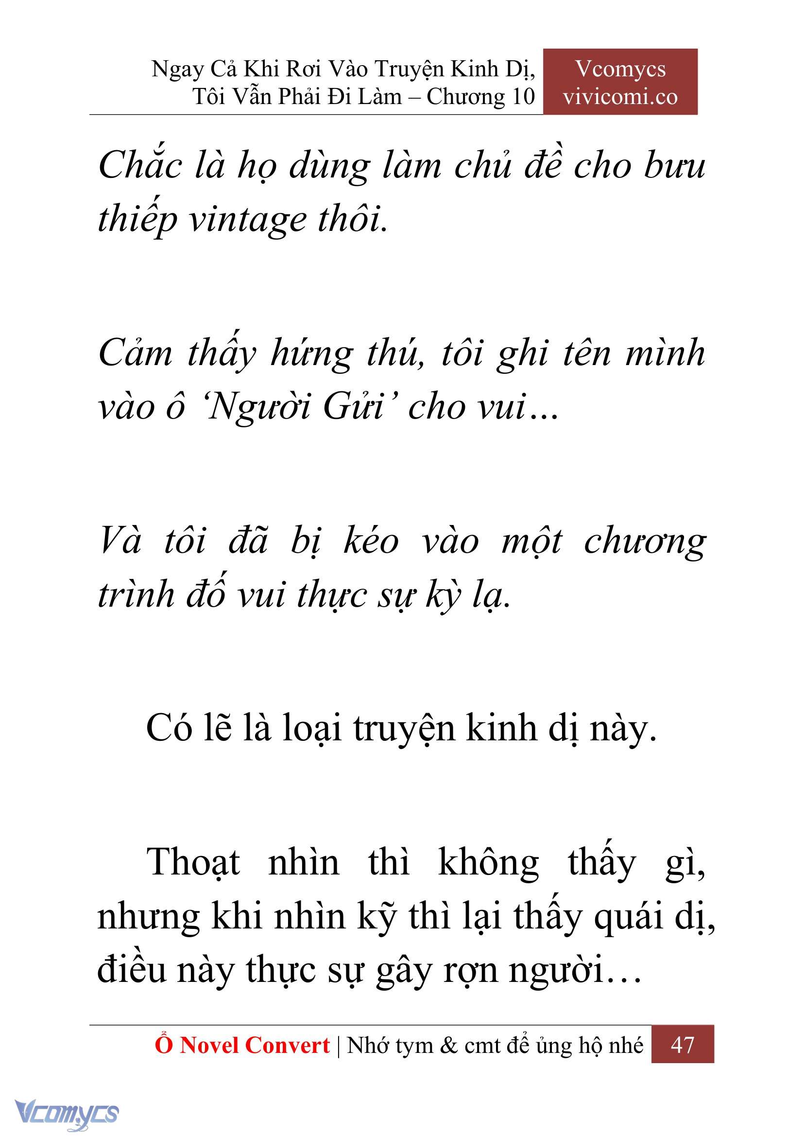[Novel] Ngay Cả Khi Rơi Vào Truyện Kinh Dị, Tôi Vẫn Phải Đi Làm Chap 10 - Next Chap 11