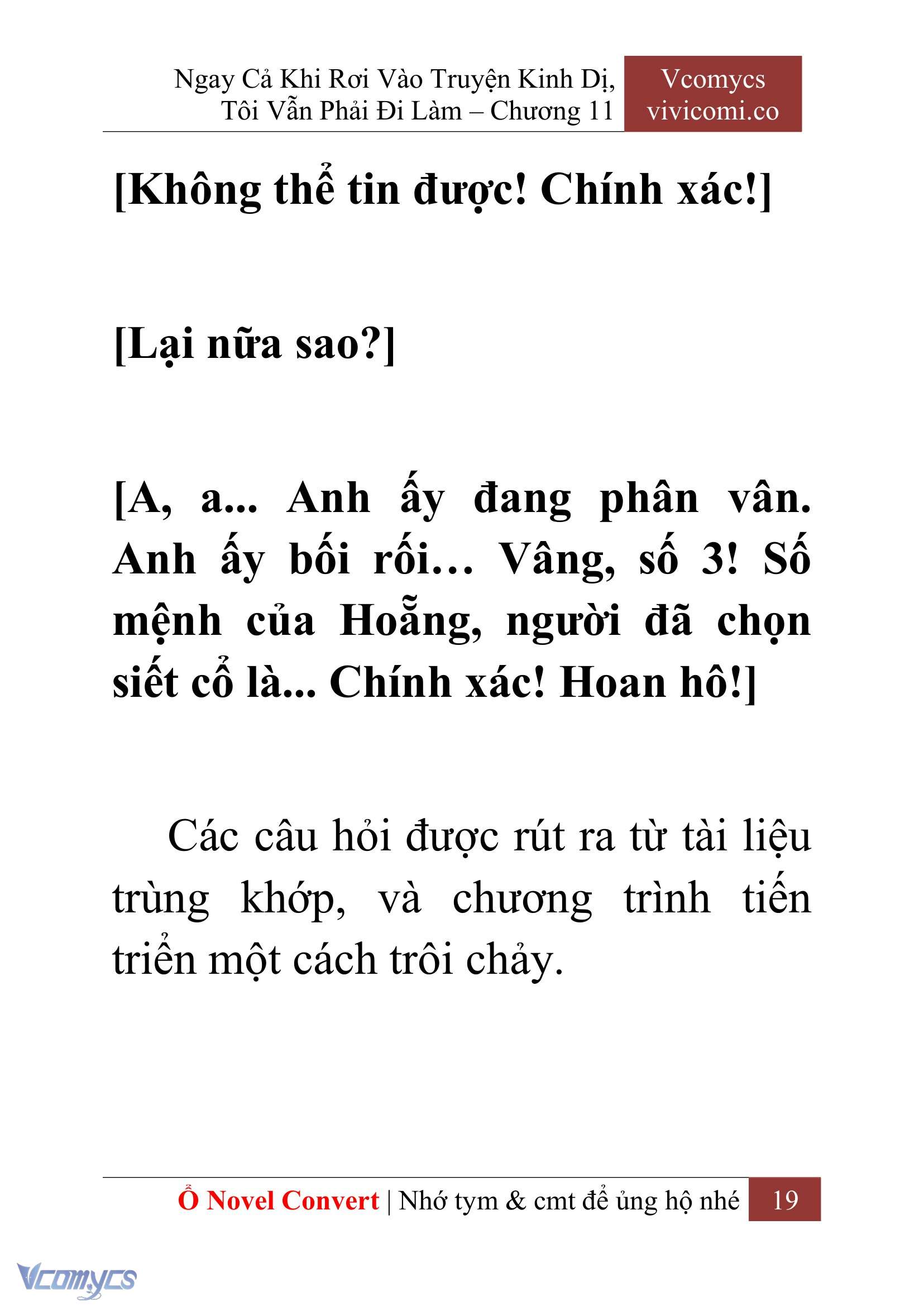 [Novel] Ngay Cả Khi Rơi Vào Truyện Kinh Dị, Tôi Vẫn Phải Đi Làm Chap 11 - Next Chap 12