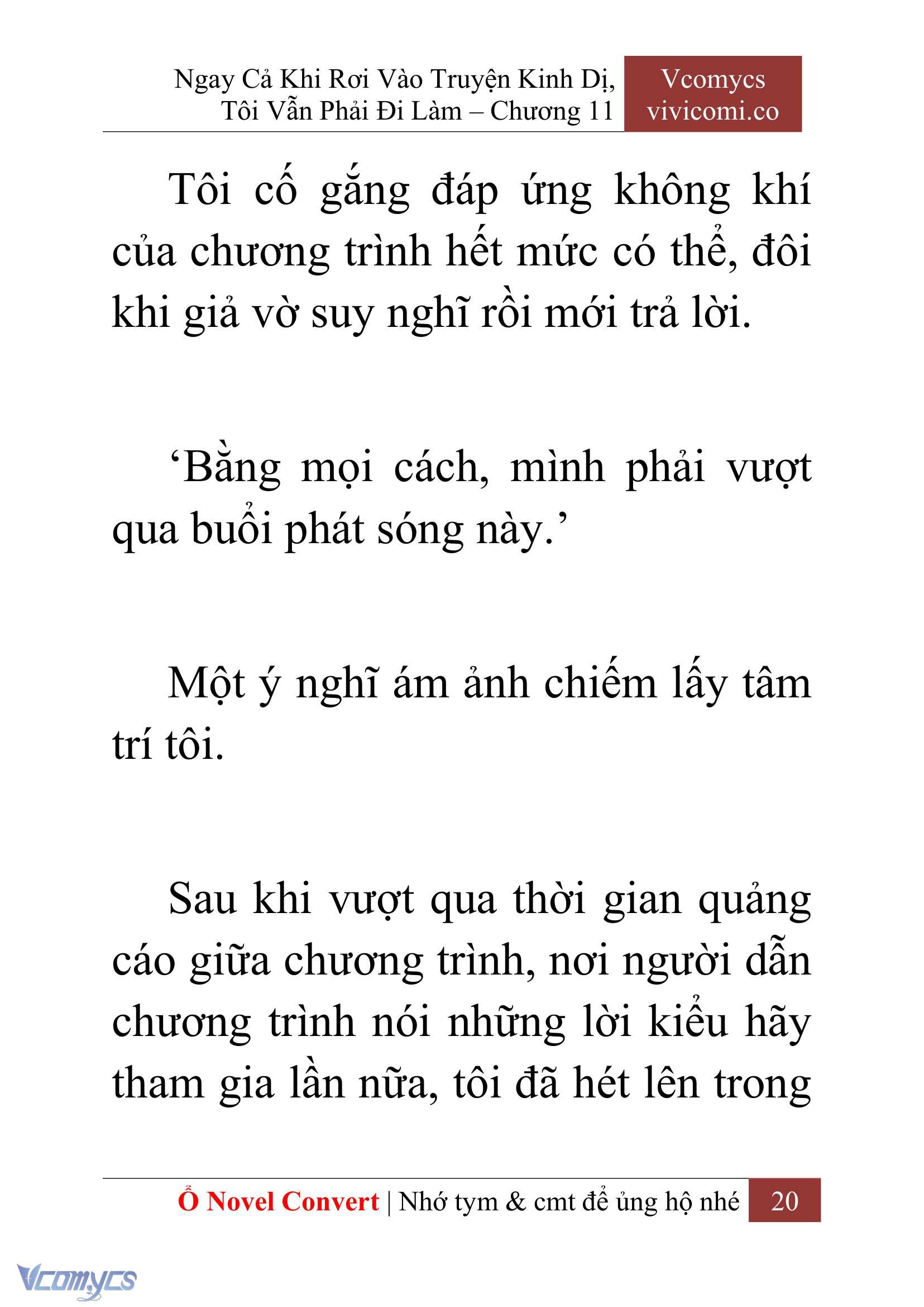 [Novel] Ngay Cả Khi Rơi Vào Truyện Kinh Dị, Tôi Vẫn Phải Đi Làm Chap 11 - Next Chap 12