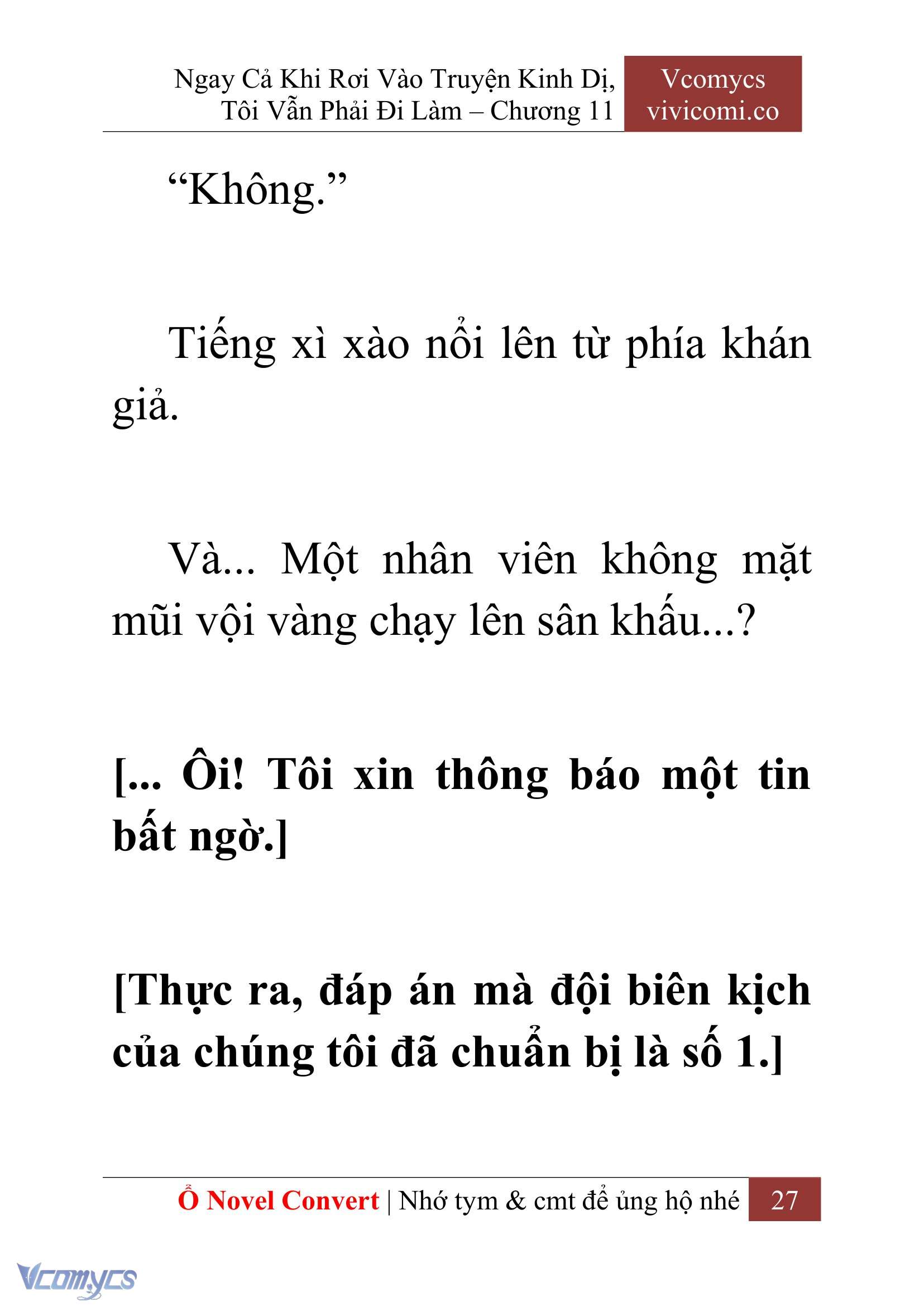 [Novel] Ngay Cả Khi Rơi Vào Truyện Kinh Dị, Tôi Vẫn Phải Đi Làm Chap 11 - Next Chap 12