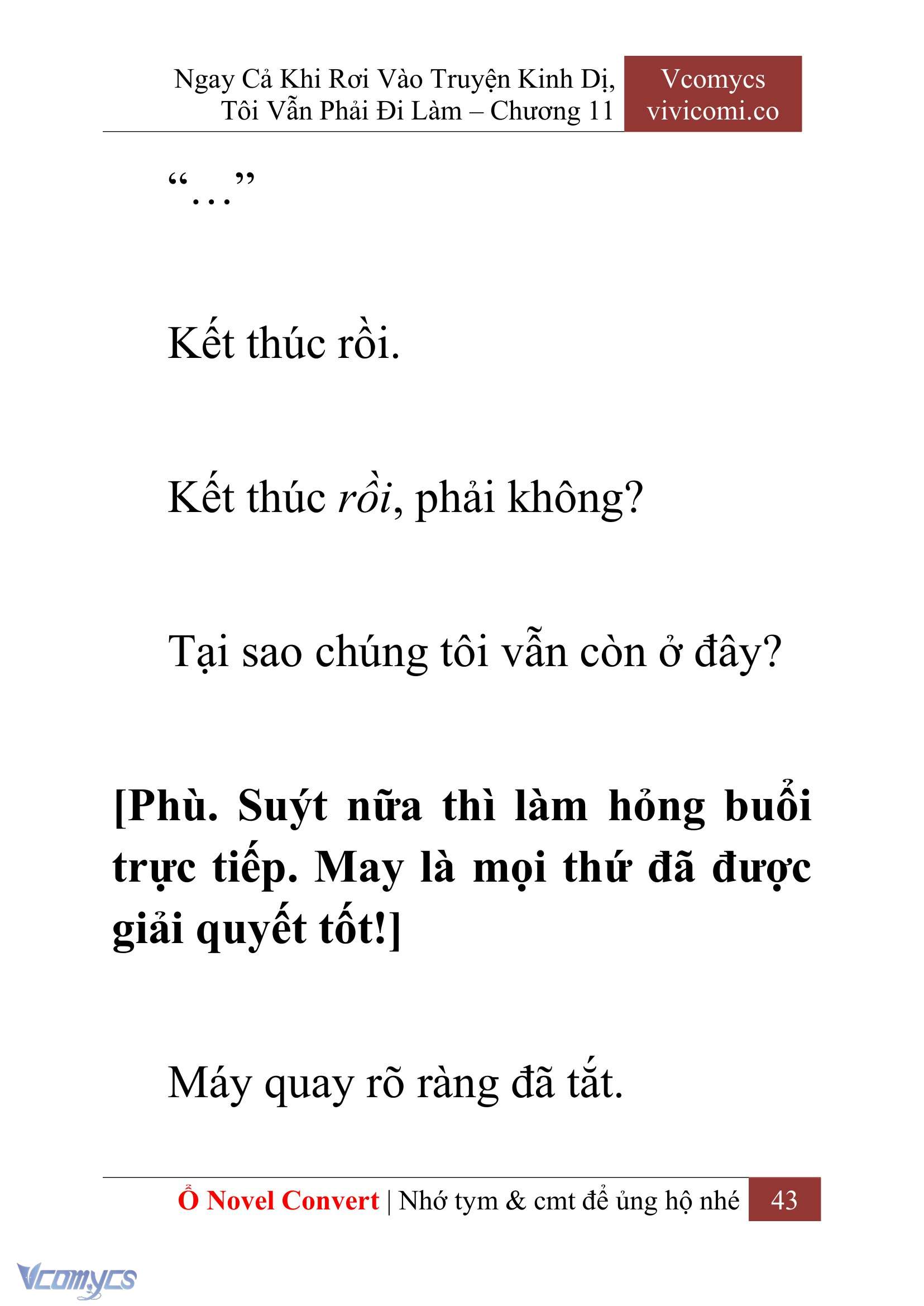 [Novel] Ngay Cả Khi Rơi Vào Truyện Kinh Dị, Tôi Vẫn Phải Đi Làm Chap 11 - Next Chap 12