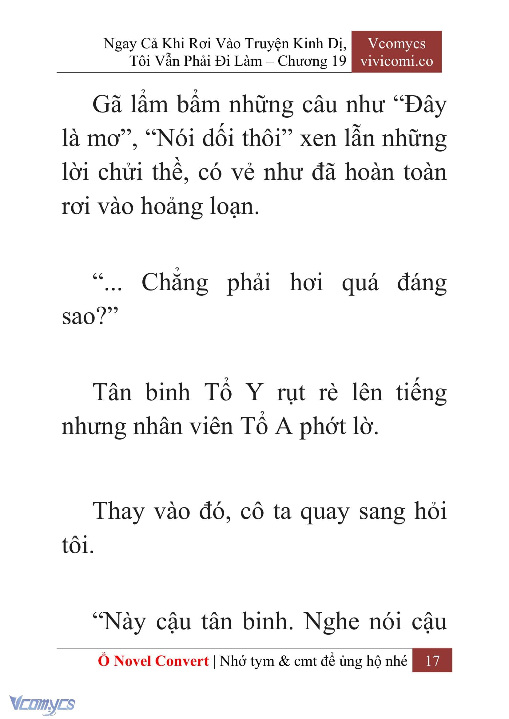 [Novel] Ngay Cả Khi Rơi Vào Truyện Kinh Dị, Tôi Vẫn Phải Đi Làm Chap 19 - Next Chap 20
