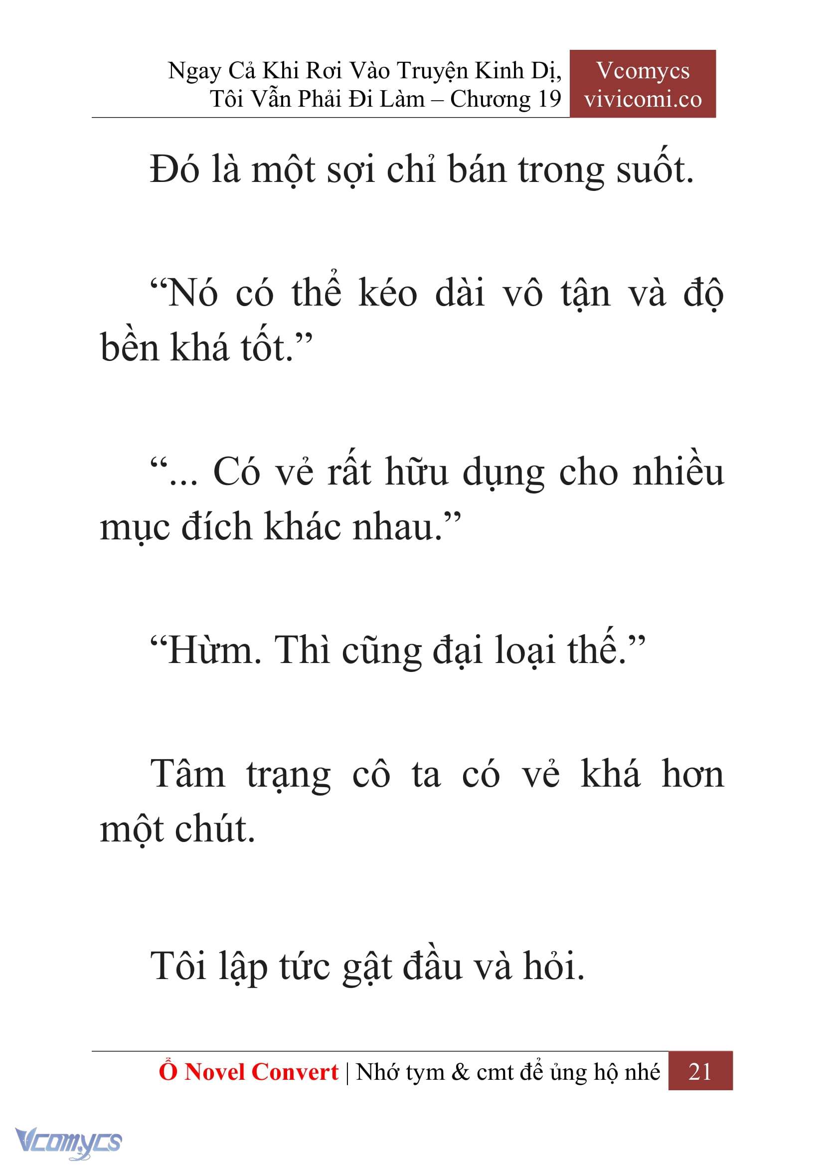 [Novel] Ngay Cả Khi Rơi Vào Truyện Kinh Dị, Tôi Vẫn Phải Đi Làm Chap 19 - Next Chap 20